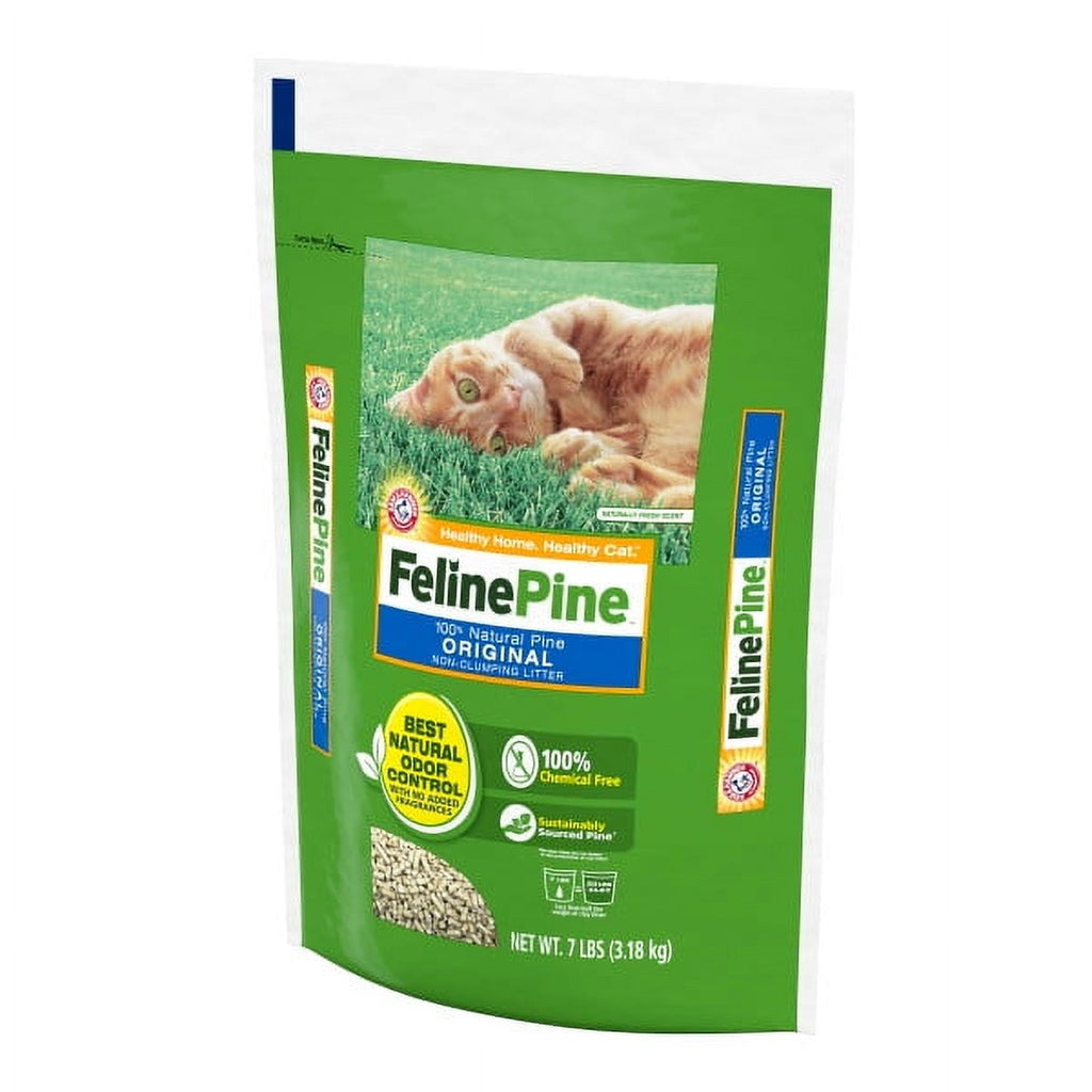 Arm & Hammer Feline Pine 100% Natural Original Non-Clumping Cat Litter - 7 Lbs. - Pack of 2