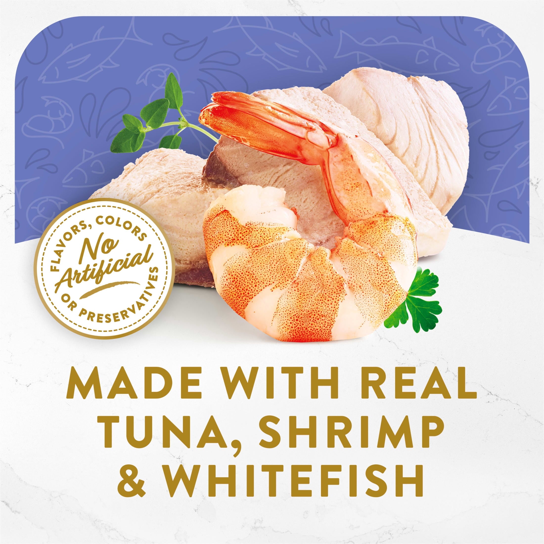 Purina Fancy Feast Classic Tuna - Shrimp, & Whitefish Broth for Cats, 1.4 oz Pouch