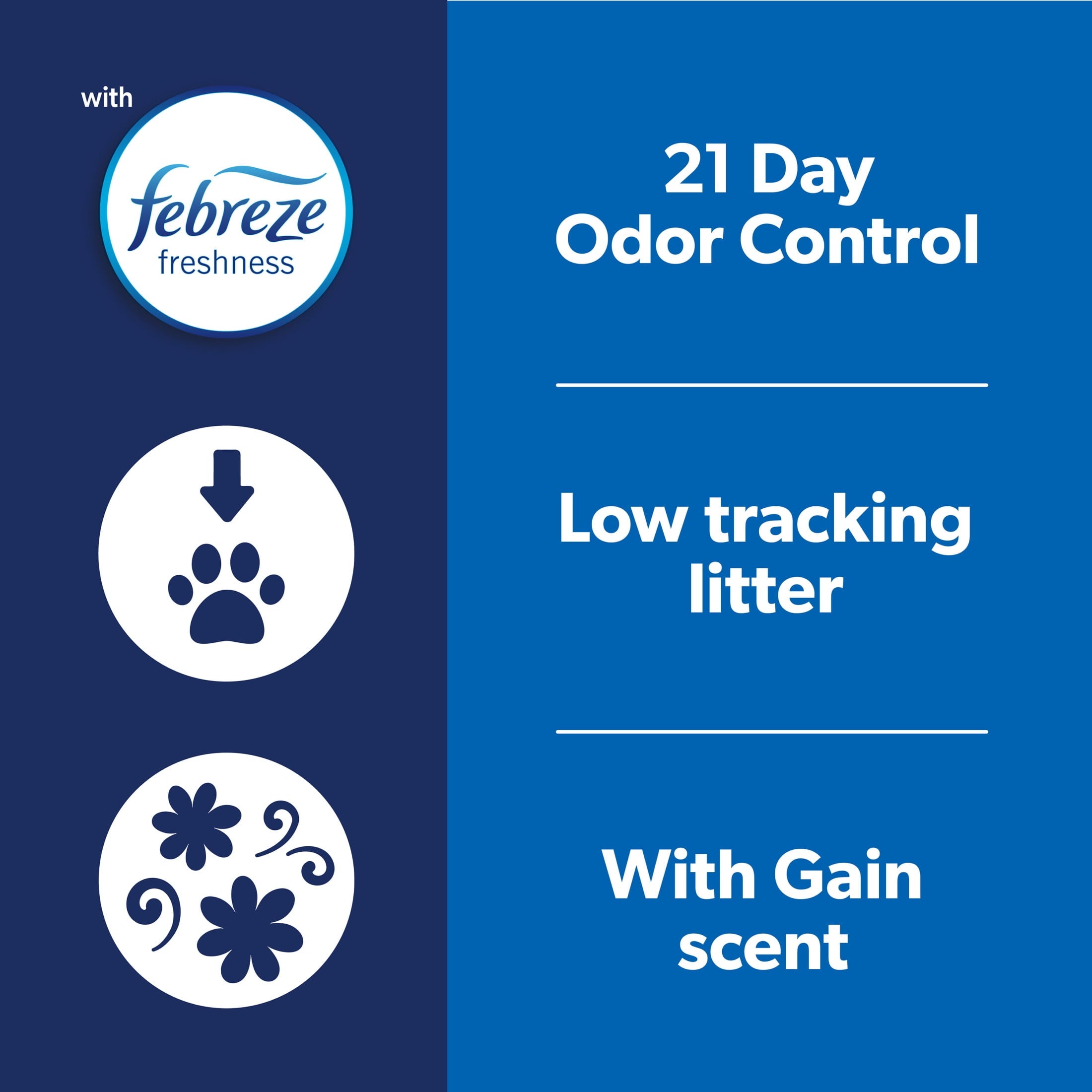 Fresh Step Clean Paws Cat Litter - Low-Tracking Clumping Litter With Febreze and Gain, 22.5 lbs