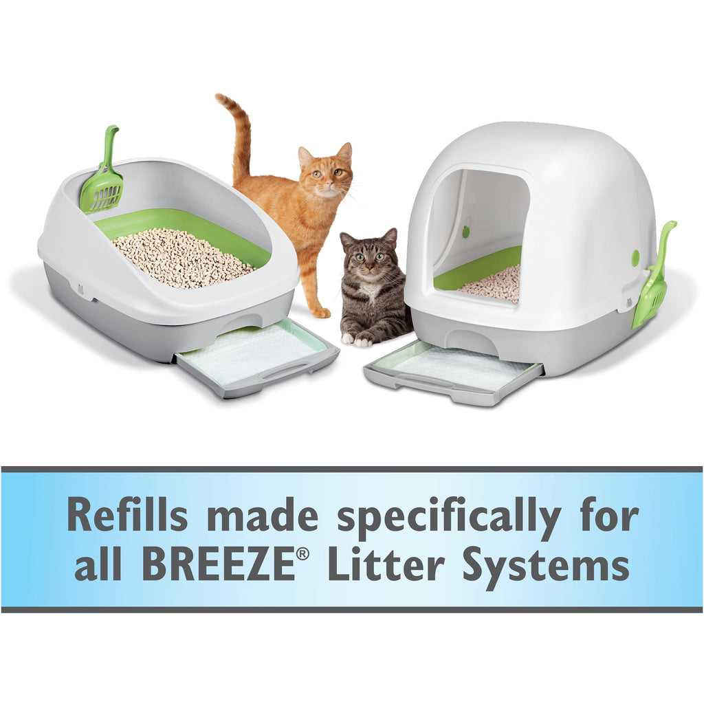 Purina Tidy Cats Breeze Cat Pad Refills - Spring Clean Fragrance, Clean & Easy Disposable Cat Pads for Breeze Cat Litter System, 10 Cat Pads (Pack - 4)