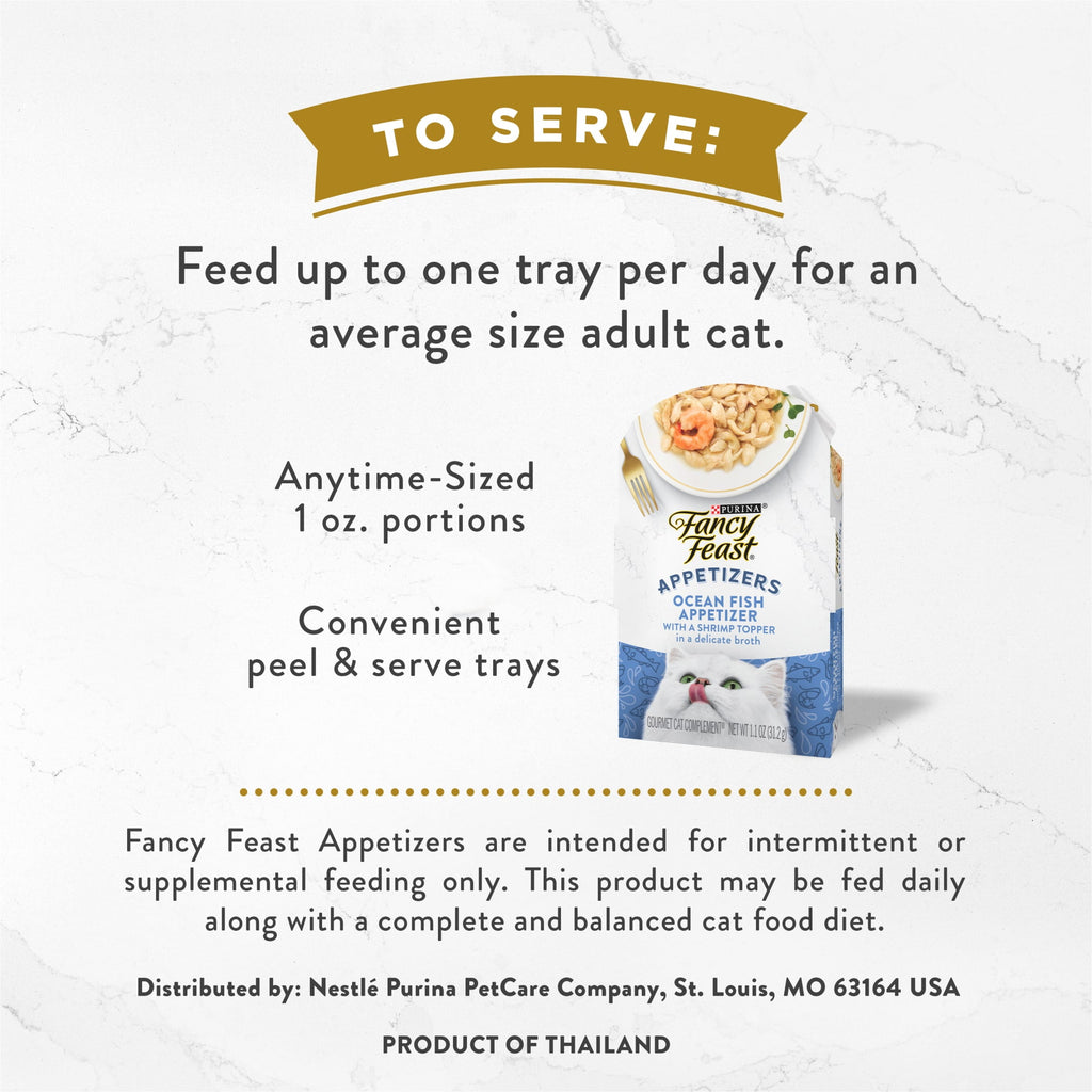 Purina Fancy Feast Appetizers Wet Cat Food - Oceanfish with Shrimp Topper, 1.1 oz Tray