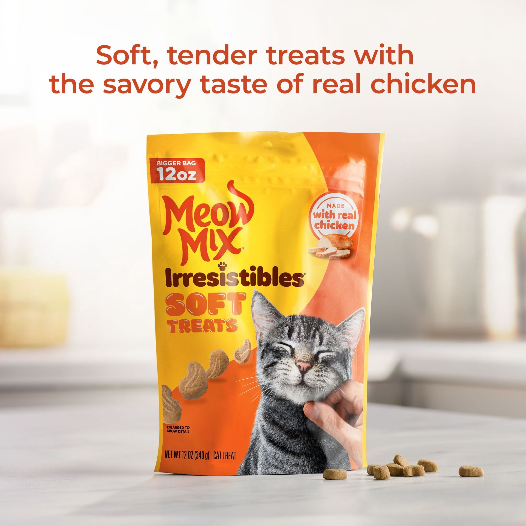 Meow Mix Irresistibles Soft Cat Treats Made with Real Chicken - 12 oz Pouch - 12-Pack