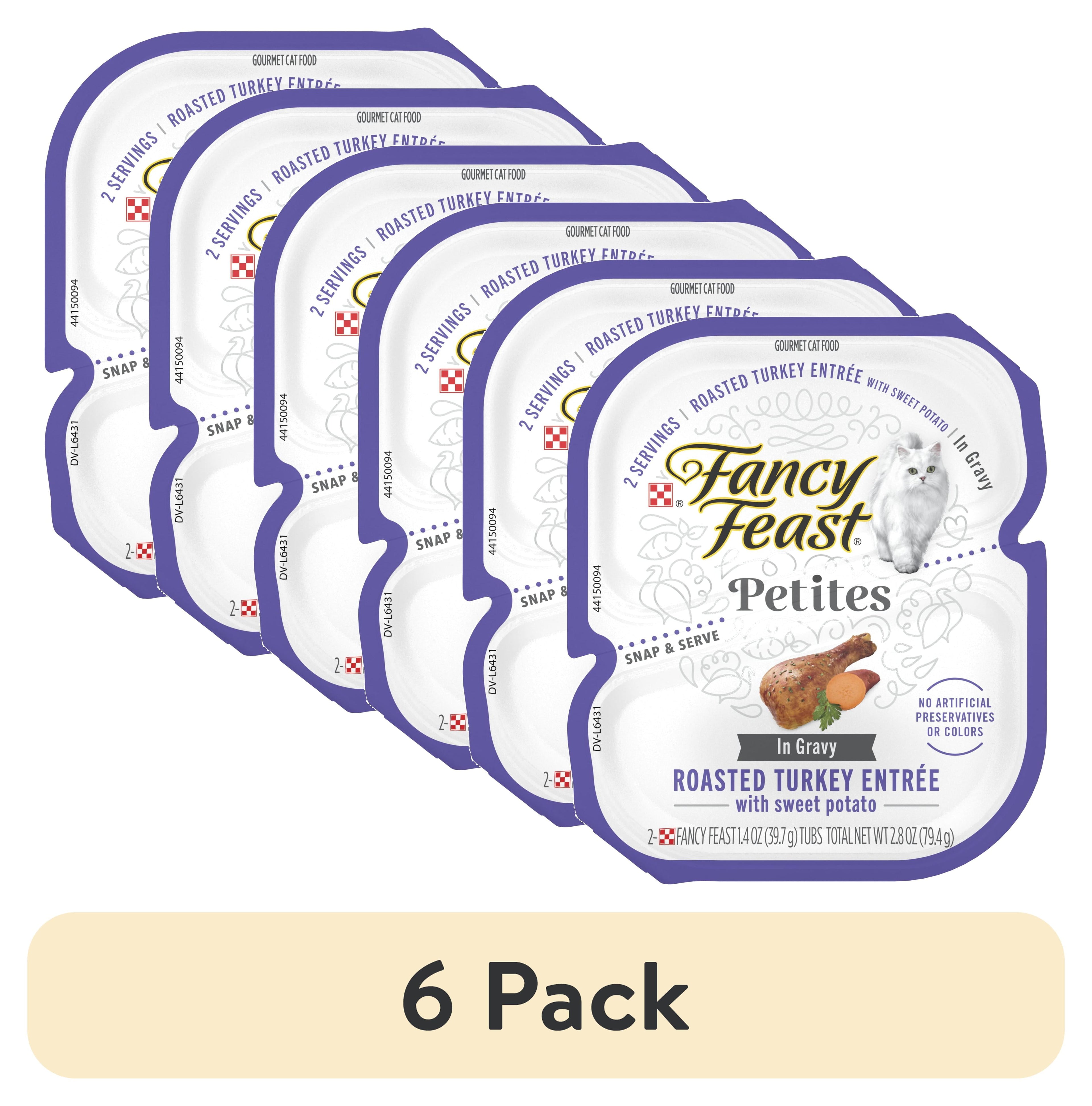Purina Fancy Feast Petites With Roasted Turkey Entrée with Sweet Potato in Gravy Gourmet Wet Cat Food Pate - 6-Pack