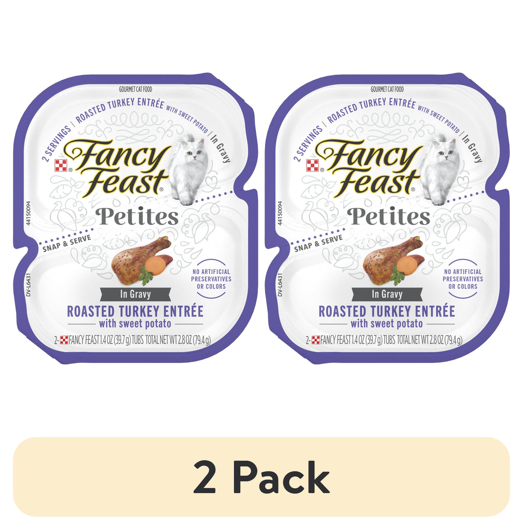 Purina Fancy Feast Petites With Roasted Turkey Entrée with Sweet Potato in Gravy Gourmet Wet Cat Food Pate - 2-Pack