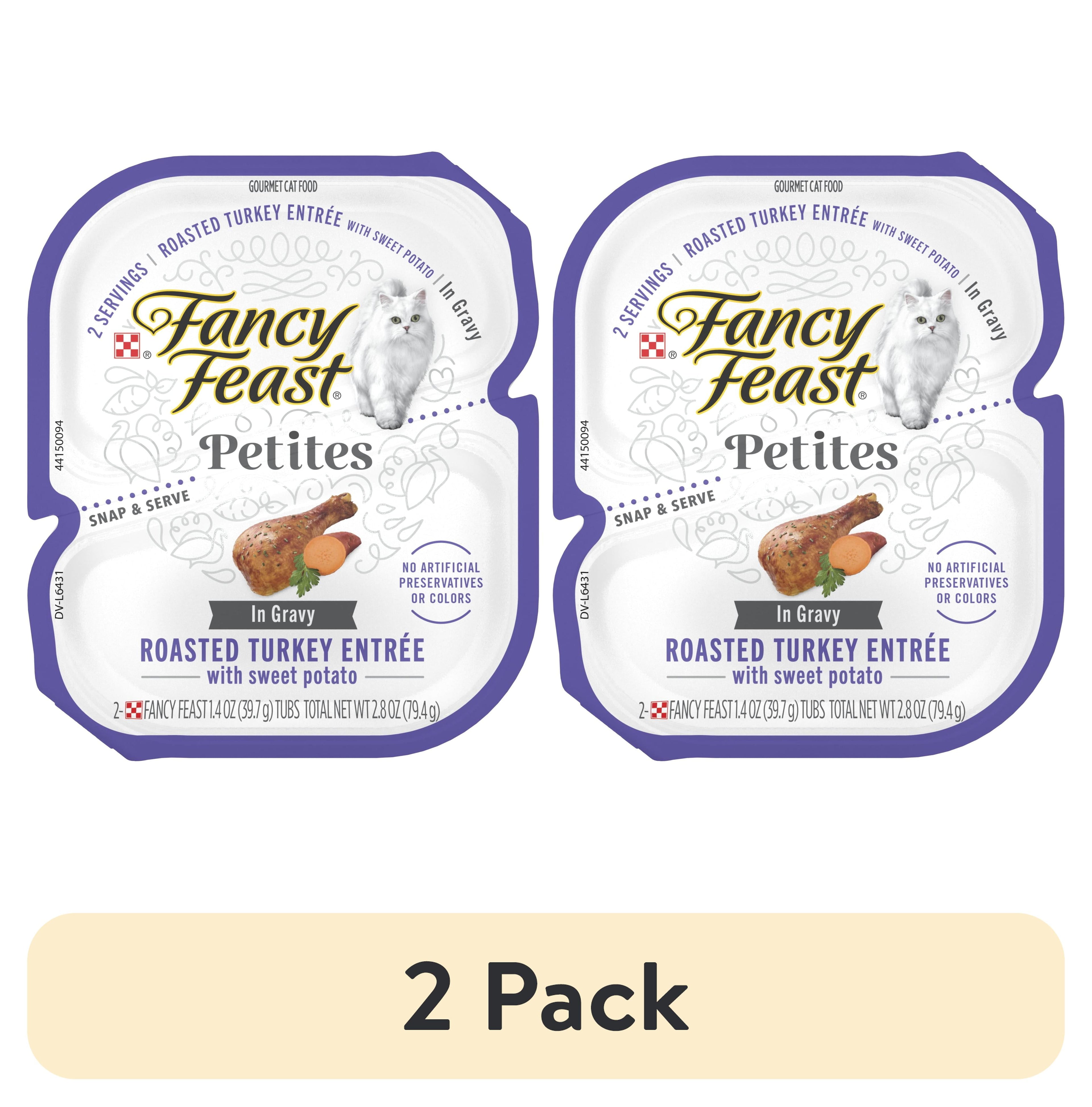 Purina Fancy Feast Petites With Roasted Turkey Entrée with Sweet Potato in Gravy Gourmet Wet Cat Food Pate - 2-Pack