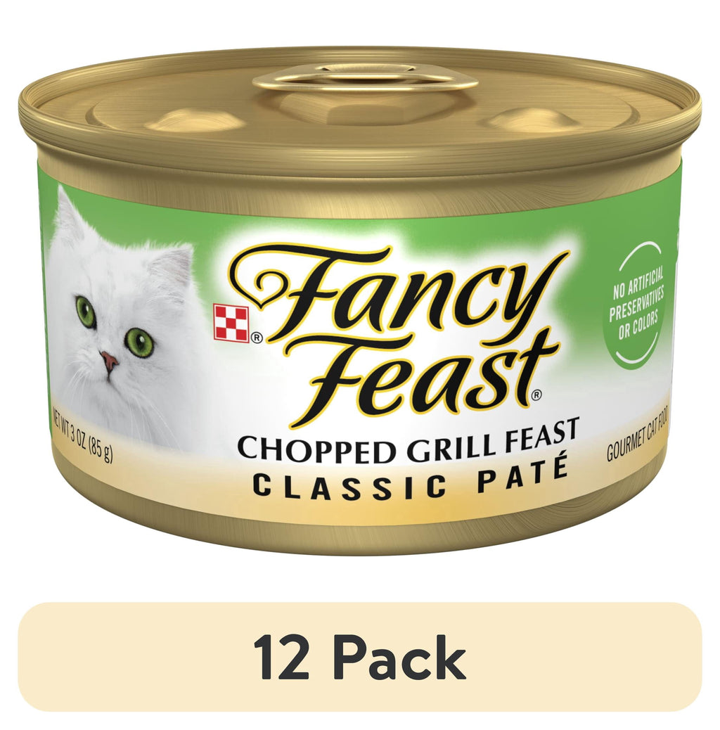 Purina Fancy Feast Chopped Grill Feast Classic Pate Wet Cat Food - 3 oz Can - 12-Pack