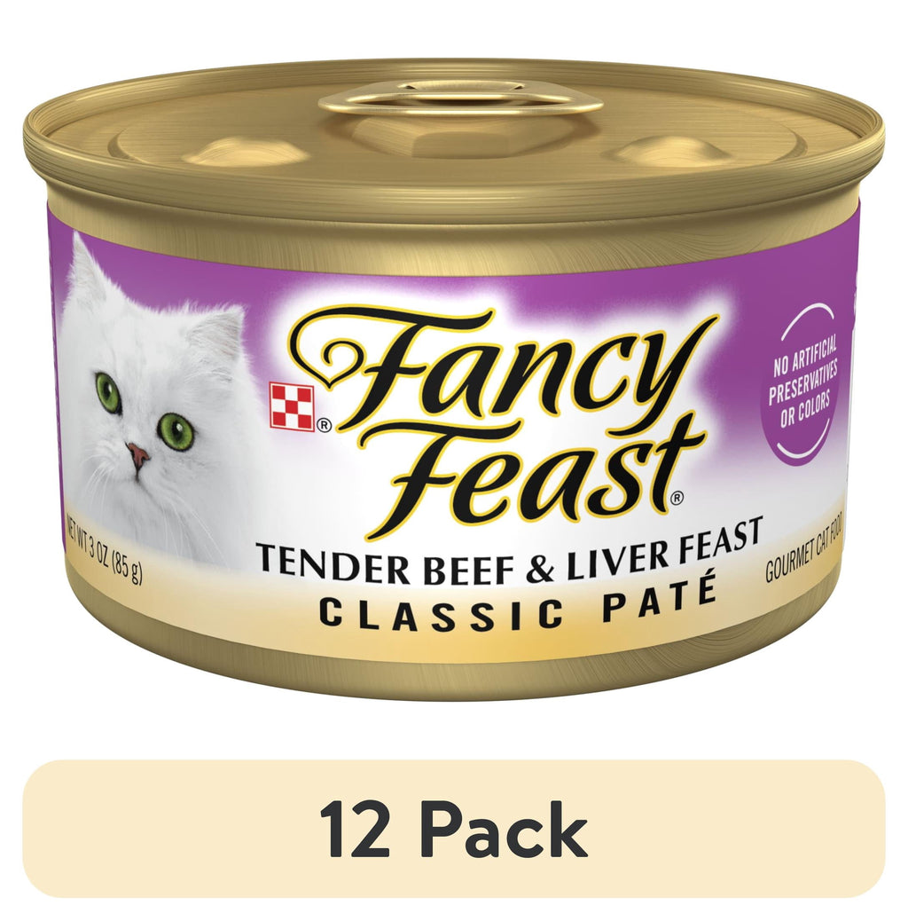Purina Fancy Feast Tender Beef and Liver Feast Classic Grain Free Wet Cat Food Pate - 3 oz. - 12-Pack