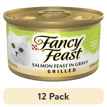 Purina Fancy Feast Grilled Kitten Food - Wet Cat Food, Salmon Feast in Gravy, 3 oz Can - 12-Pack