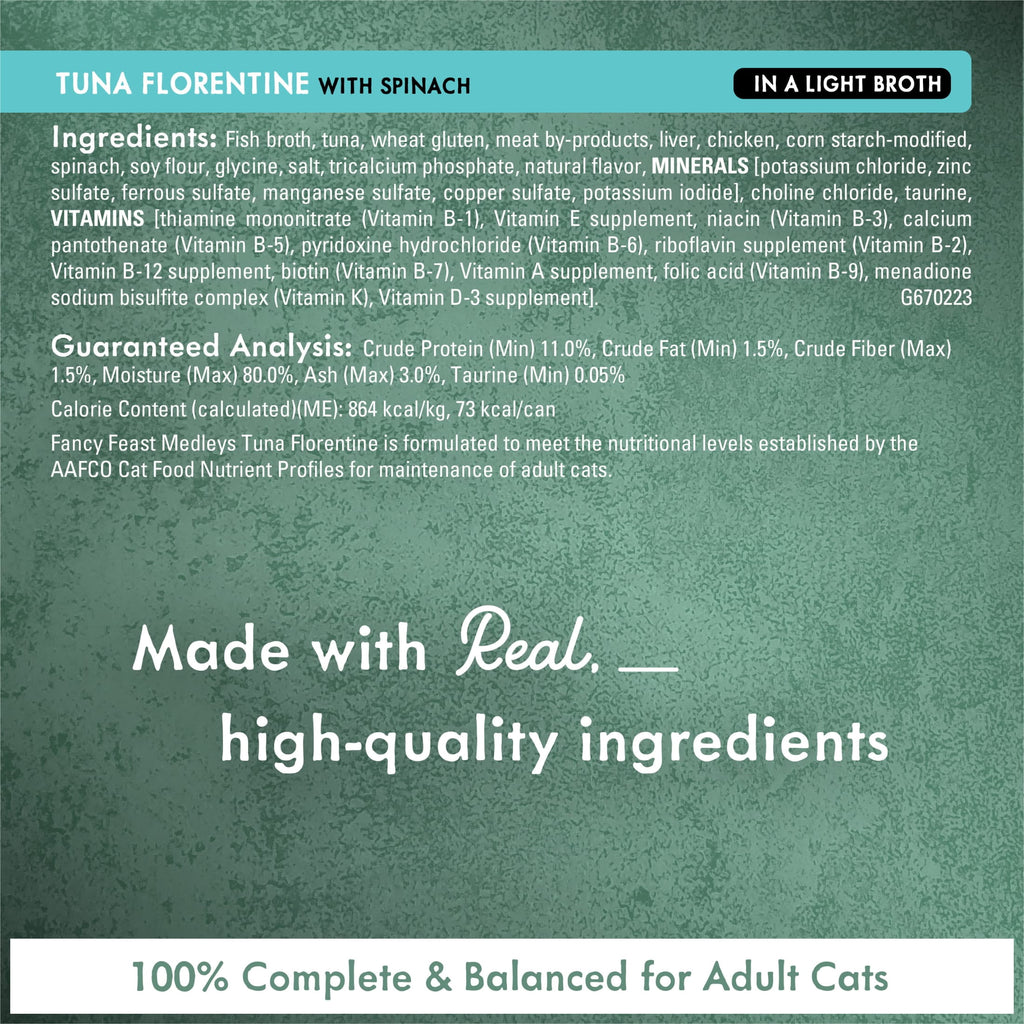 Purina Fancy Feast Medleys Food - Wet Cat Food, Florentine Collection, 3 oz Cans - 2-Pack