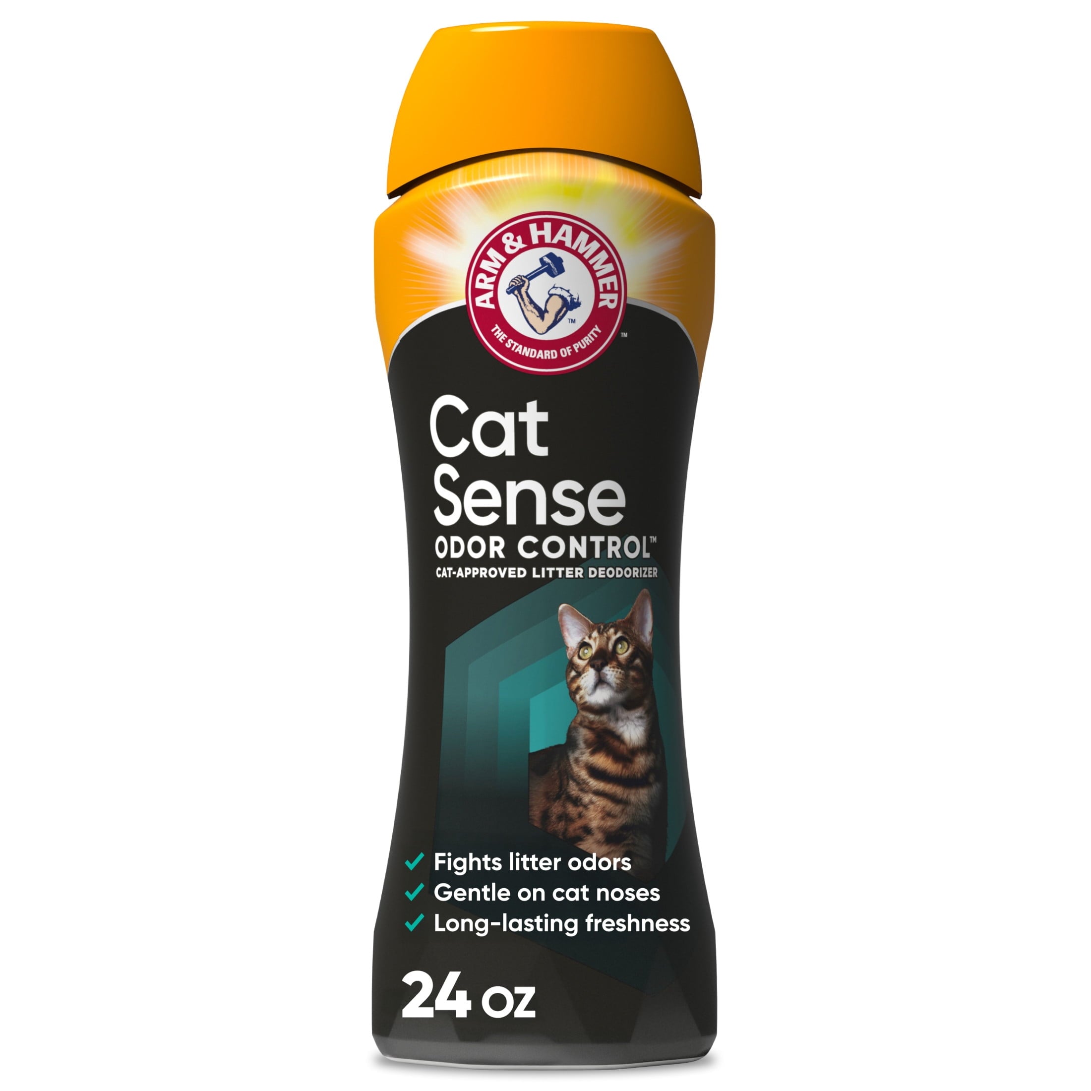 ARM & HAMMER Cat Sense Odor Control Cat-Approved Litter Deodorizer - Long-Lasting Scented Freshener Additive, Works with Most Litter, 24 Oz - 6-Pack