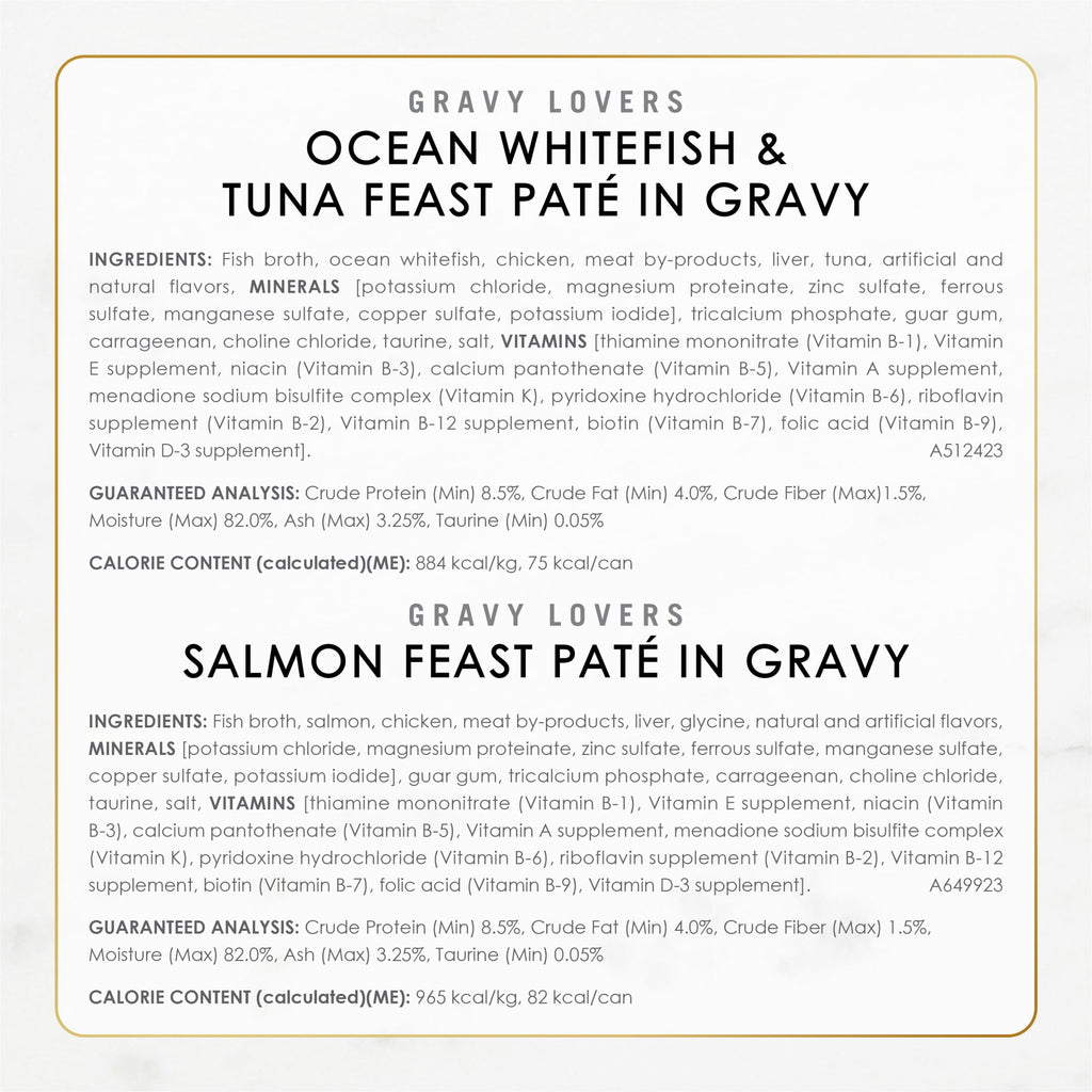 Purina Fancy Feast Gravy Lovers Pate Collection Wet Cat Food Variety Pack - 3 oz Cans (24 Pack)