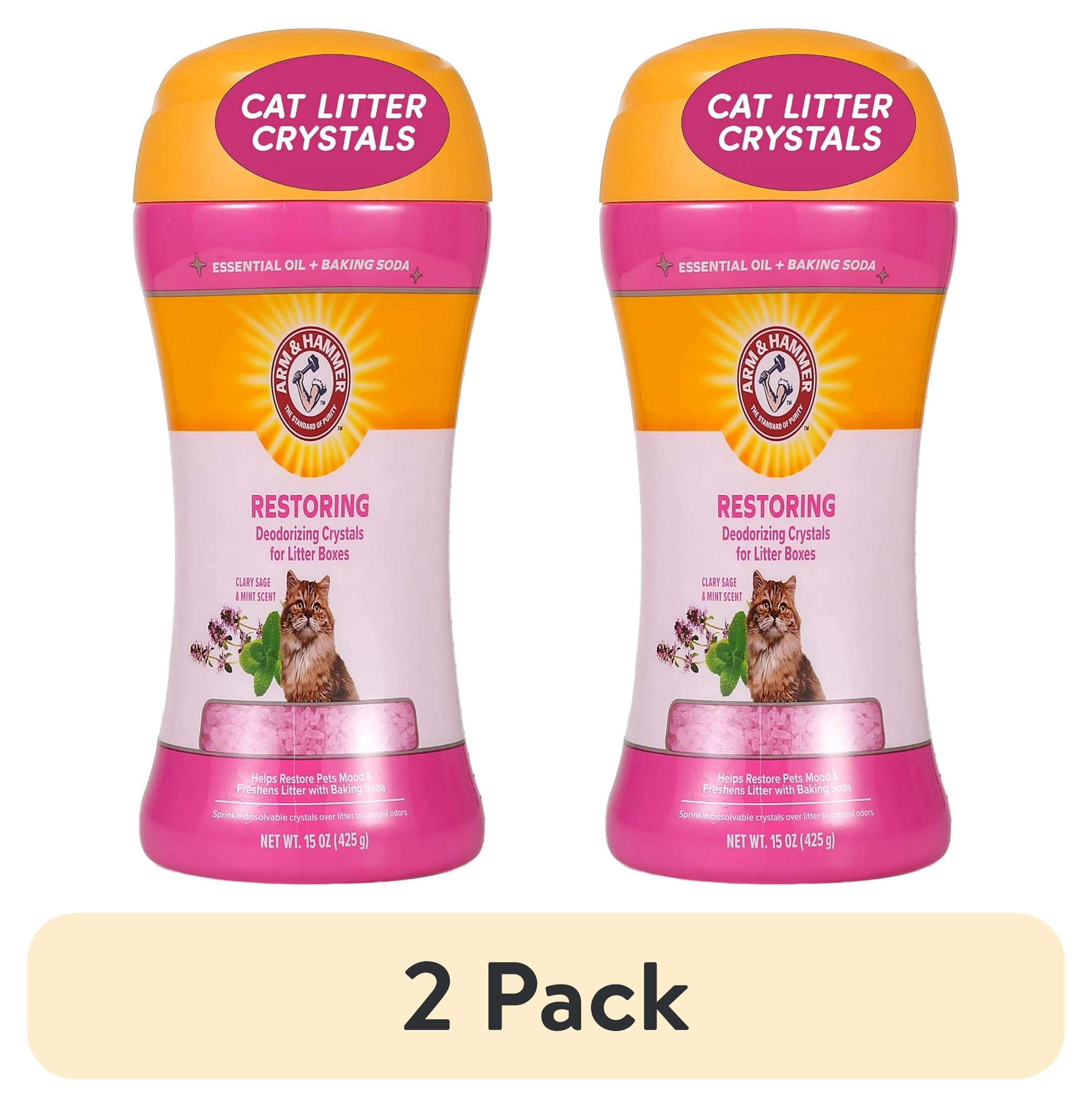 Arm & Hammer Deodorizing Cat Litter Crystals for Litter Boxes - Clary Sage & Mint Scent 15 oz. - 2-Pack