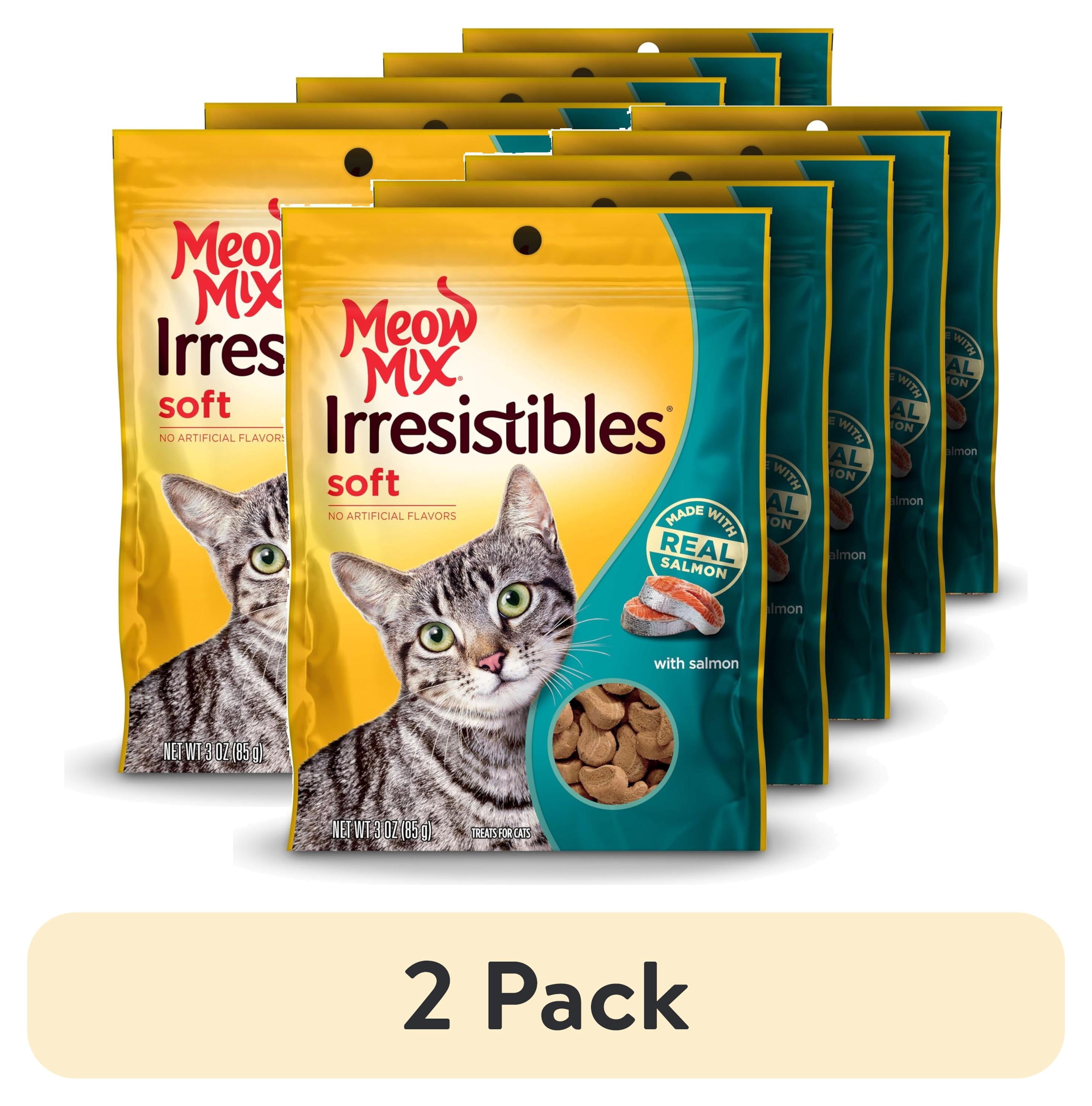 Meow Mix Irresistibles Soft TMA2 Cat Treats - Salmon, 3 Ounce (Pack of 5) - 2-Pack