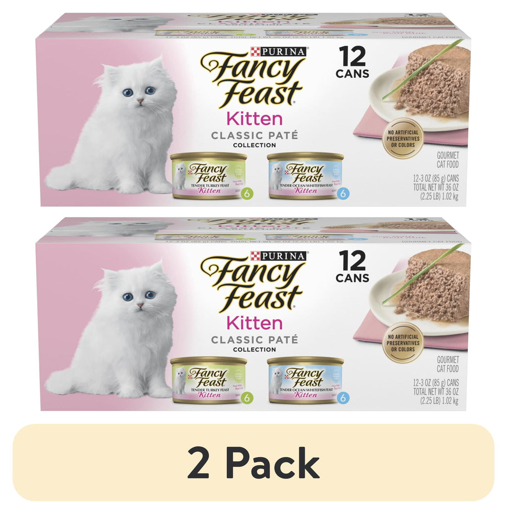 Purina Fancy Feast Classic Pate Kitten Food - Wet Cat Food, Salmon Primavera, 3 oz Cans (12 Pack) - 2-Pack