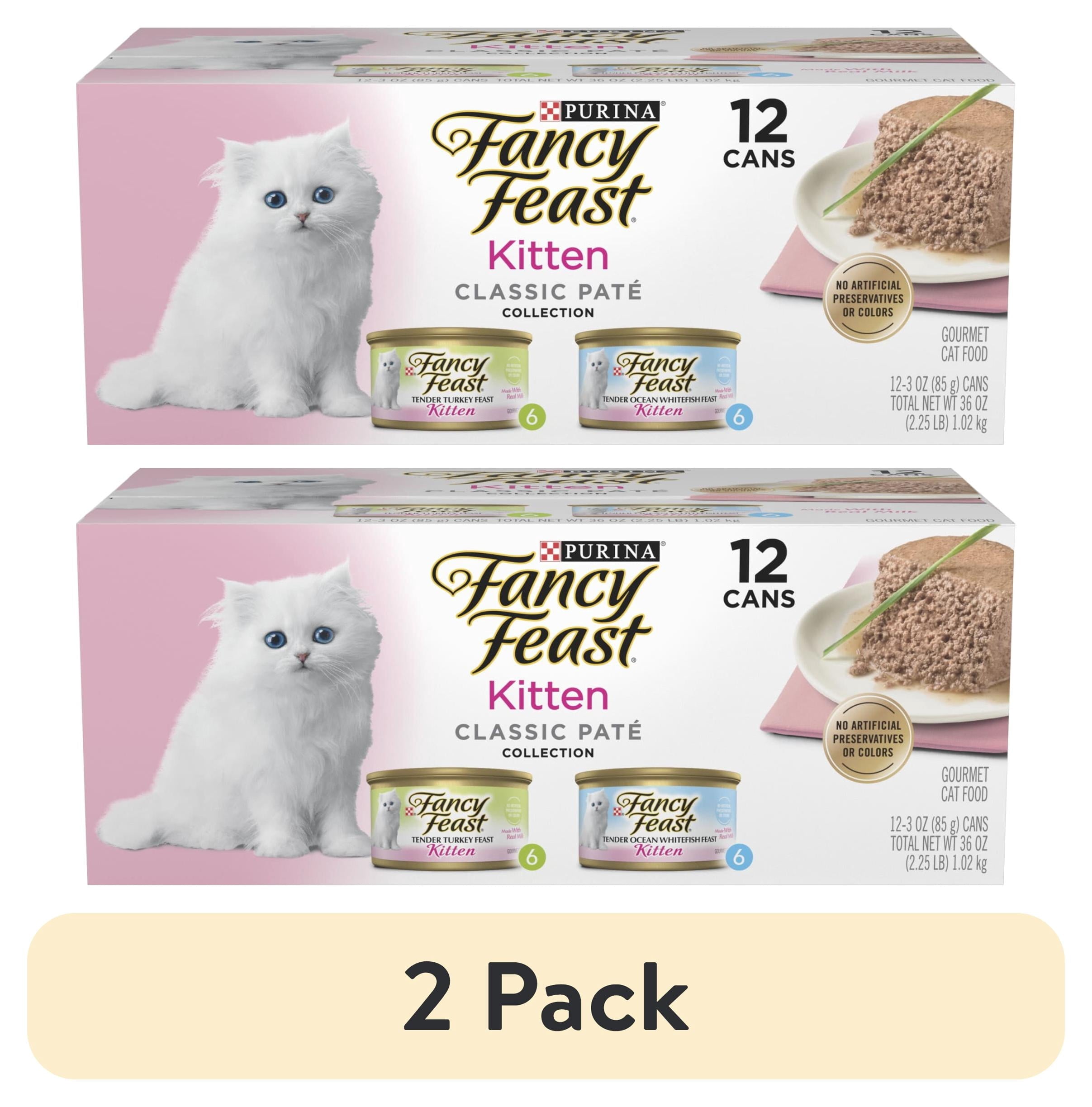 Purina Fancy Feast Classic Pate Kitten Food - Wet Cat Food, Salmon Primavera, 3 oz Cans (12 Pack) - 2-Pack