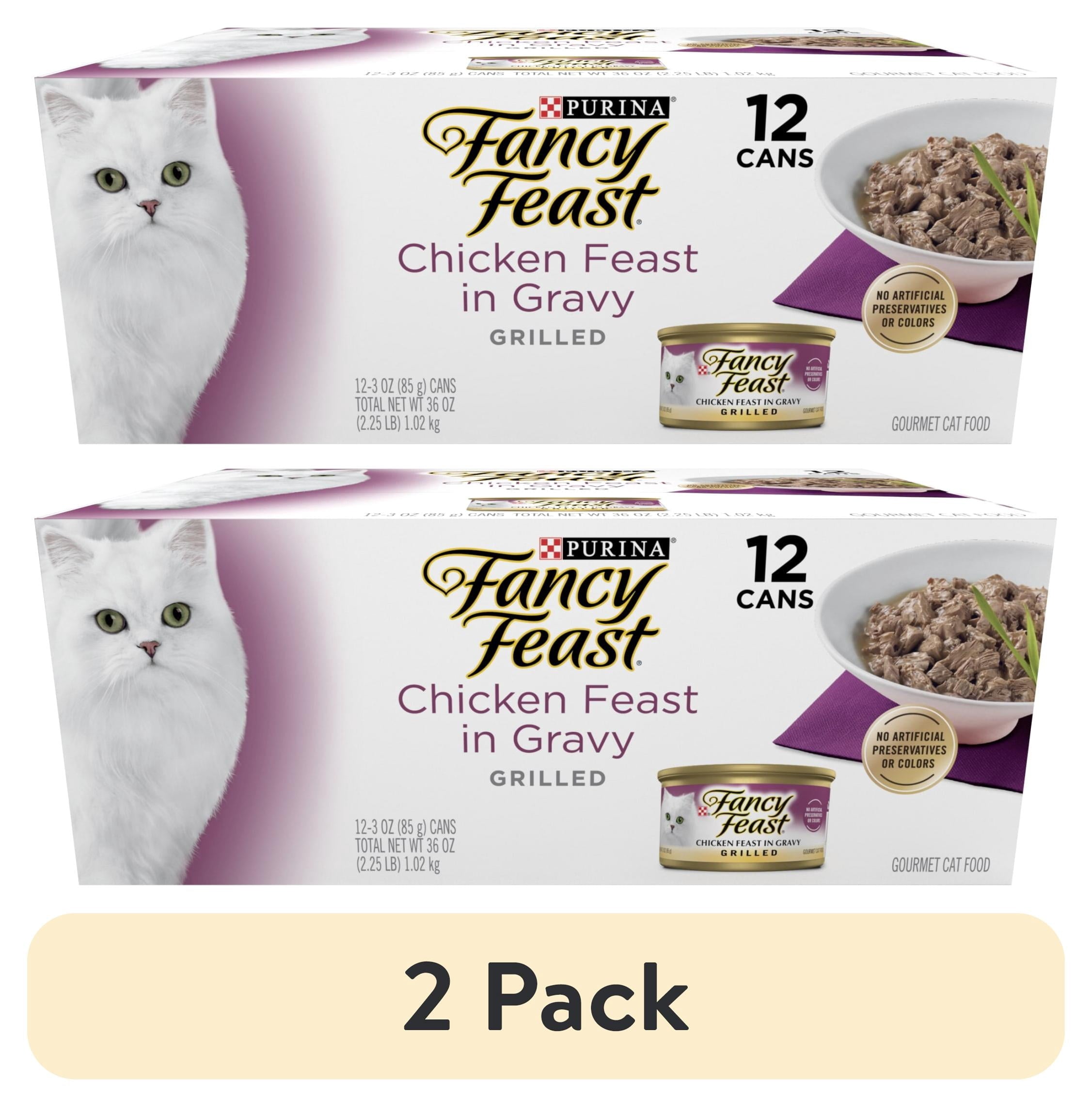Purina Fancy Feast Chicken Feast in Gravy Grilled Wet Cat Food - 3 oz Cans (12 Pack) - 2-Pack