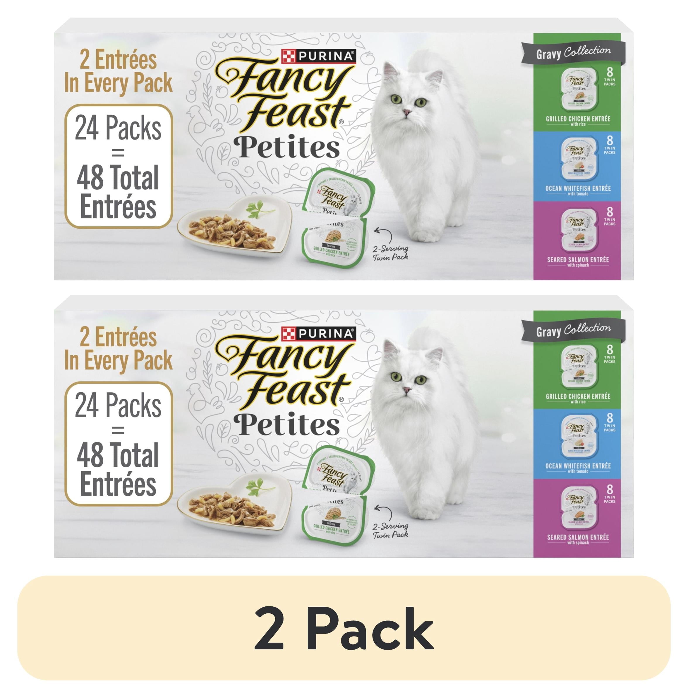 Purina Fancy Feast Petites Kitten Food - Wet Cat Food, Gravy Collection, 48 Entrees, 1.4 oz Tubs - 2-Pack