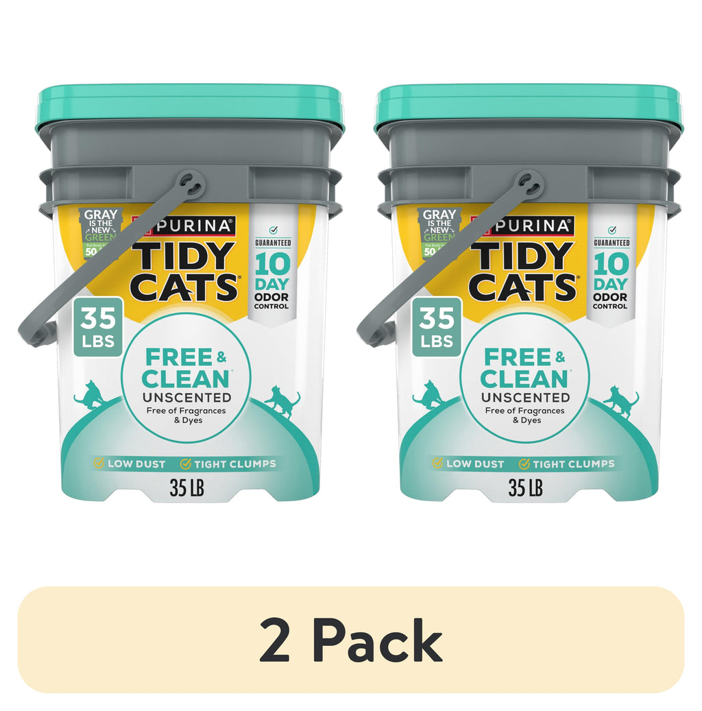 Purina Tidy Cats Free and Clean Clumping Cat Litter - Unscented, 35 lb Pail - 2-Pack