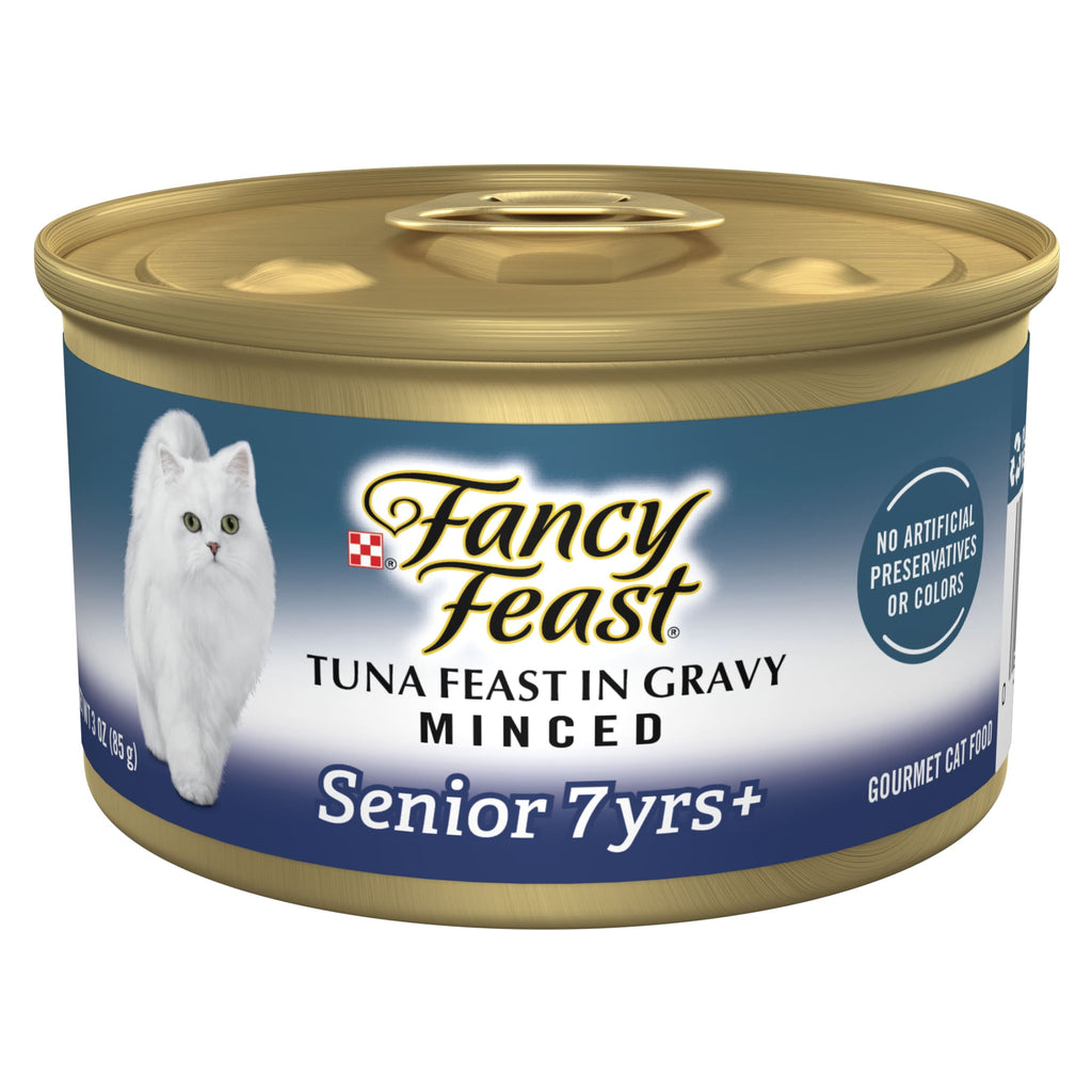 Purina Fancy Feast Senior Classic Pate Wet Cat Food - Minced Tuna in Gravy, 3 oz Cans - 12-Pack