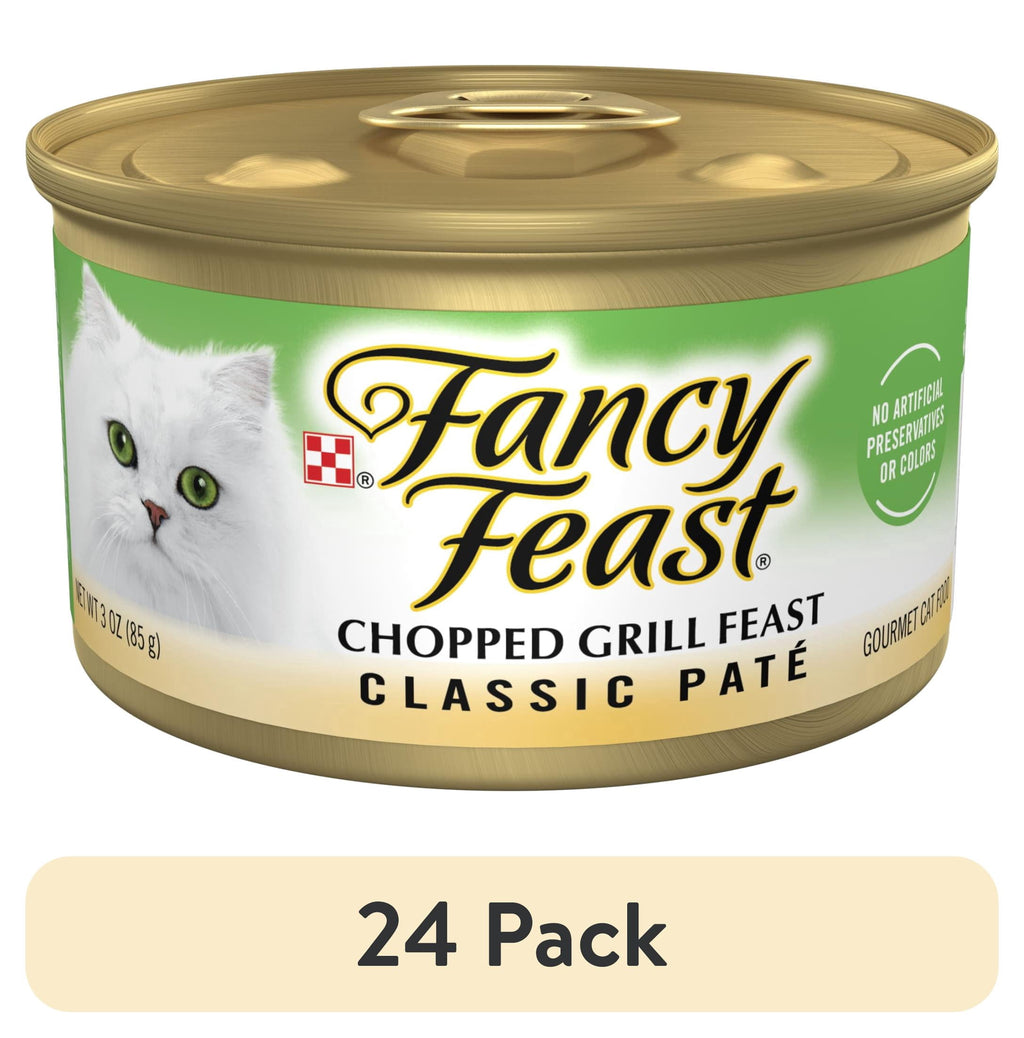 Purina Fancy Feast Chopped Grill Feast Classic Pate Wet Cat Food - 3 oz Can - 24-Pack