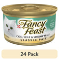 Purina Fancy Feast Cod - Sole and Shrimp Feast Classic Grain Free Wet Cat Food Pate, 3 oz. - 24-Pack