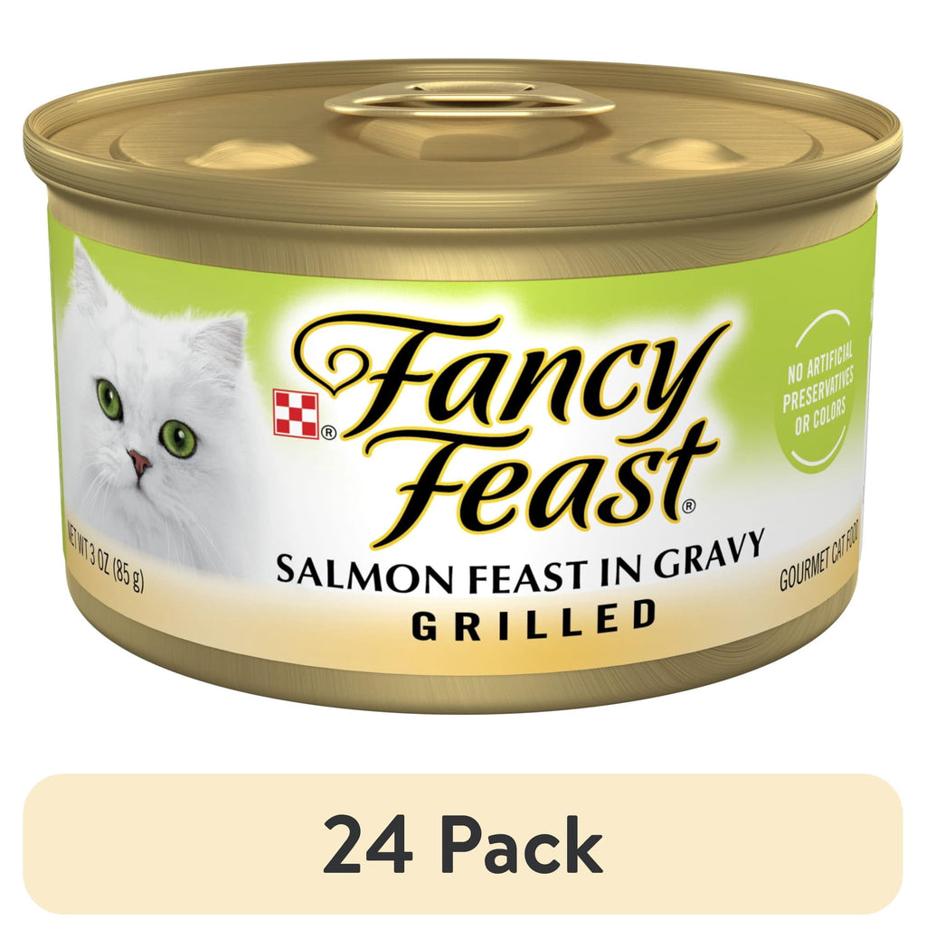 Purina Fancy Feast Grilled Kitten Food - Wet Cat Food, Salmon Feast in Gravy, 3 oz Can - 24-Pack