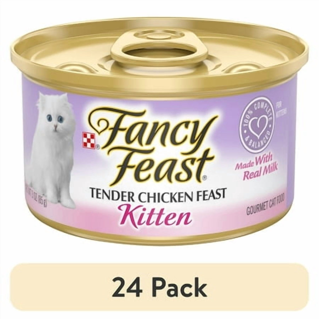 Purina Fancy Feast Kitten Food - Wet Cat Food, Chicken Feast & Milk, 3 oz Can - 24-Pack