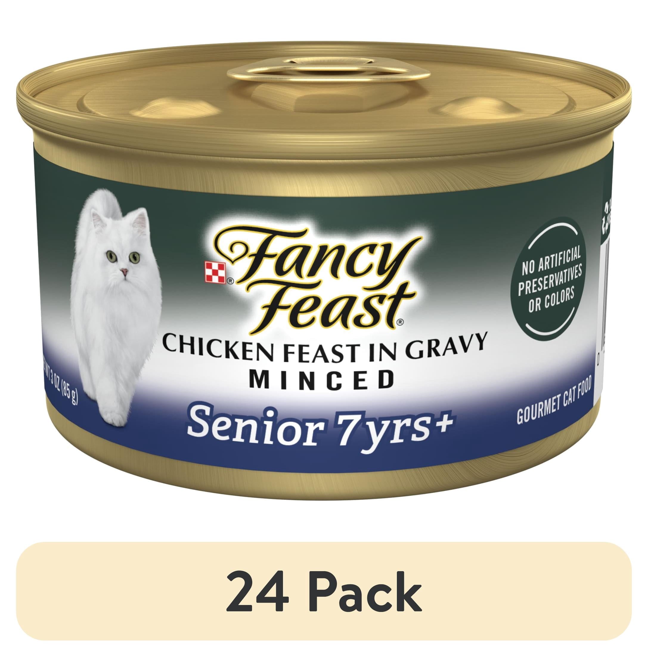 Purina Fancy Feast Senior Classic Pate Wet Cat Food - Minced Chicken in Gravy, 3 oz Cans - 24-Pack