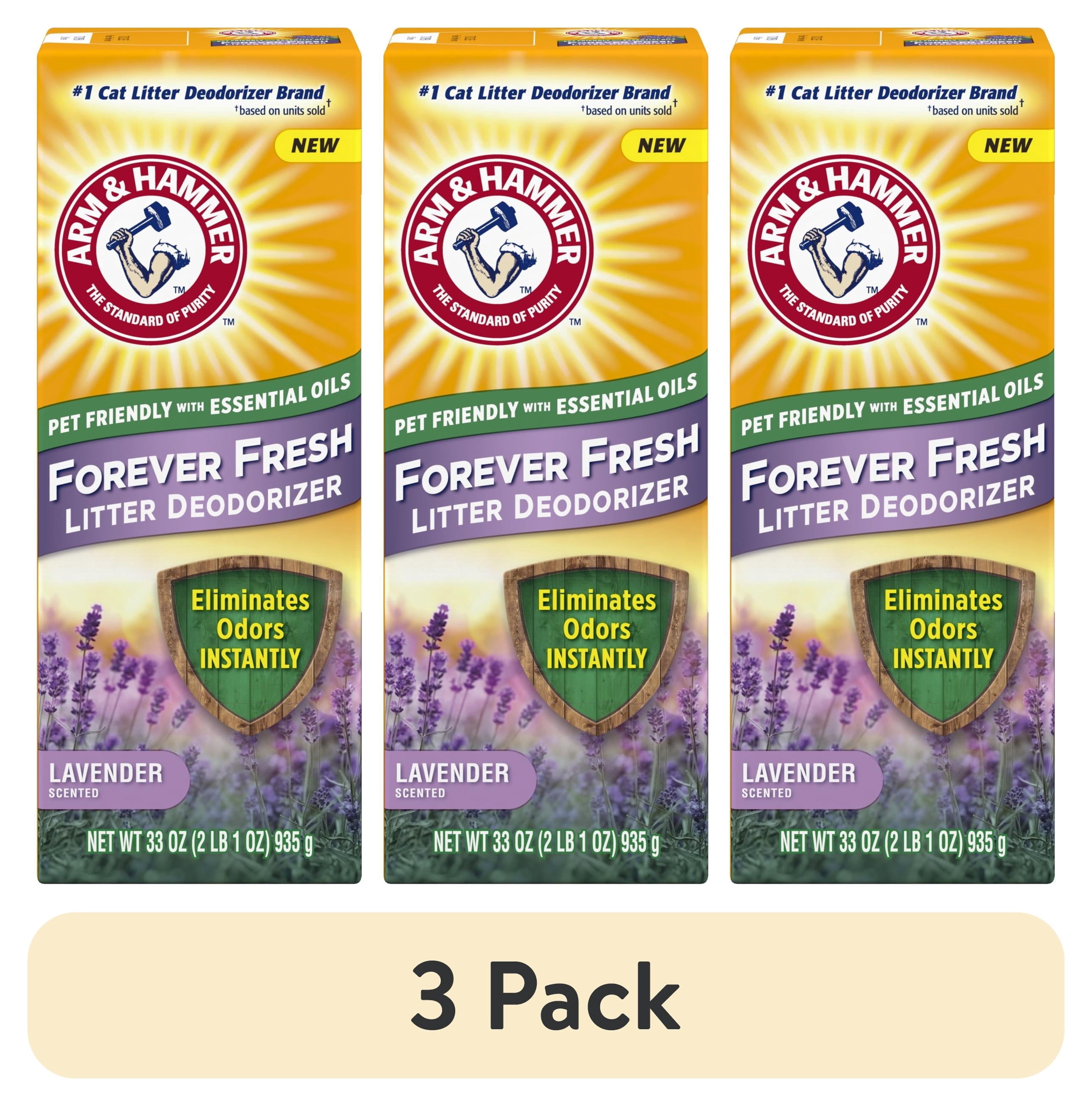ARM & HAMMER Forever Fresh Cat Litter Deodorizer - Pet-Friendly Lavender Scent, 33 oz - 3-Pack