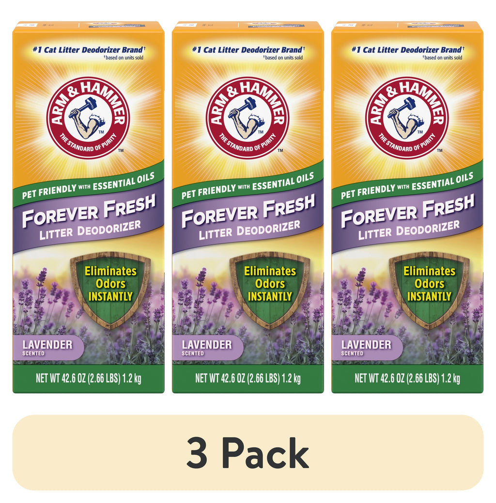 ARM & HAMMER Forever Fresh Cat Litter Deodorizer - Pet-Friendly Lavender Scent, 42.6 oz - 3-Pack