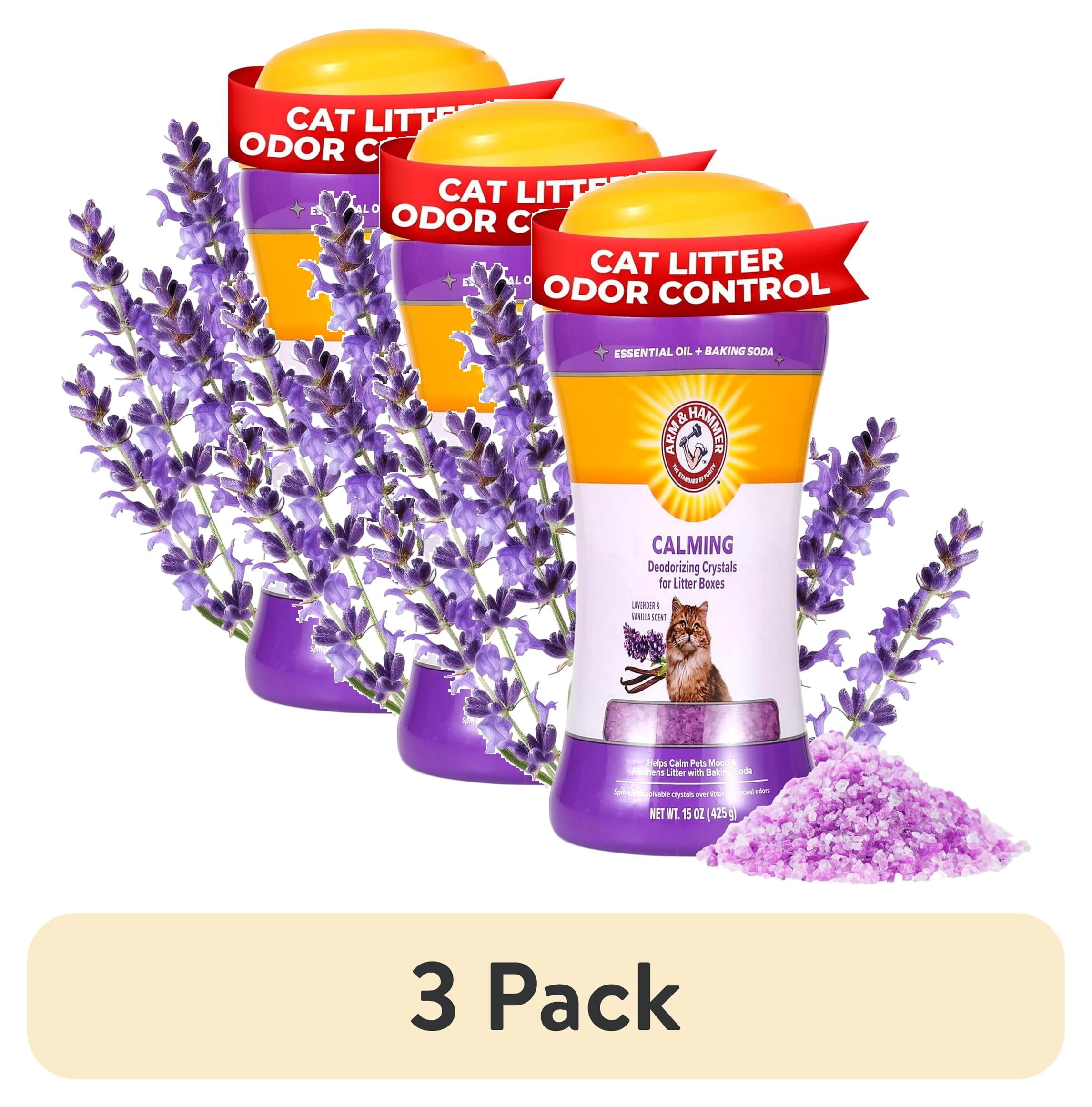 Arm & Hammer Cat Litter Deodorizing Crystals - Lavender & Vanilla Scent 15 oz - 3-Pack