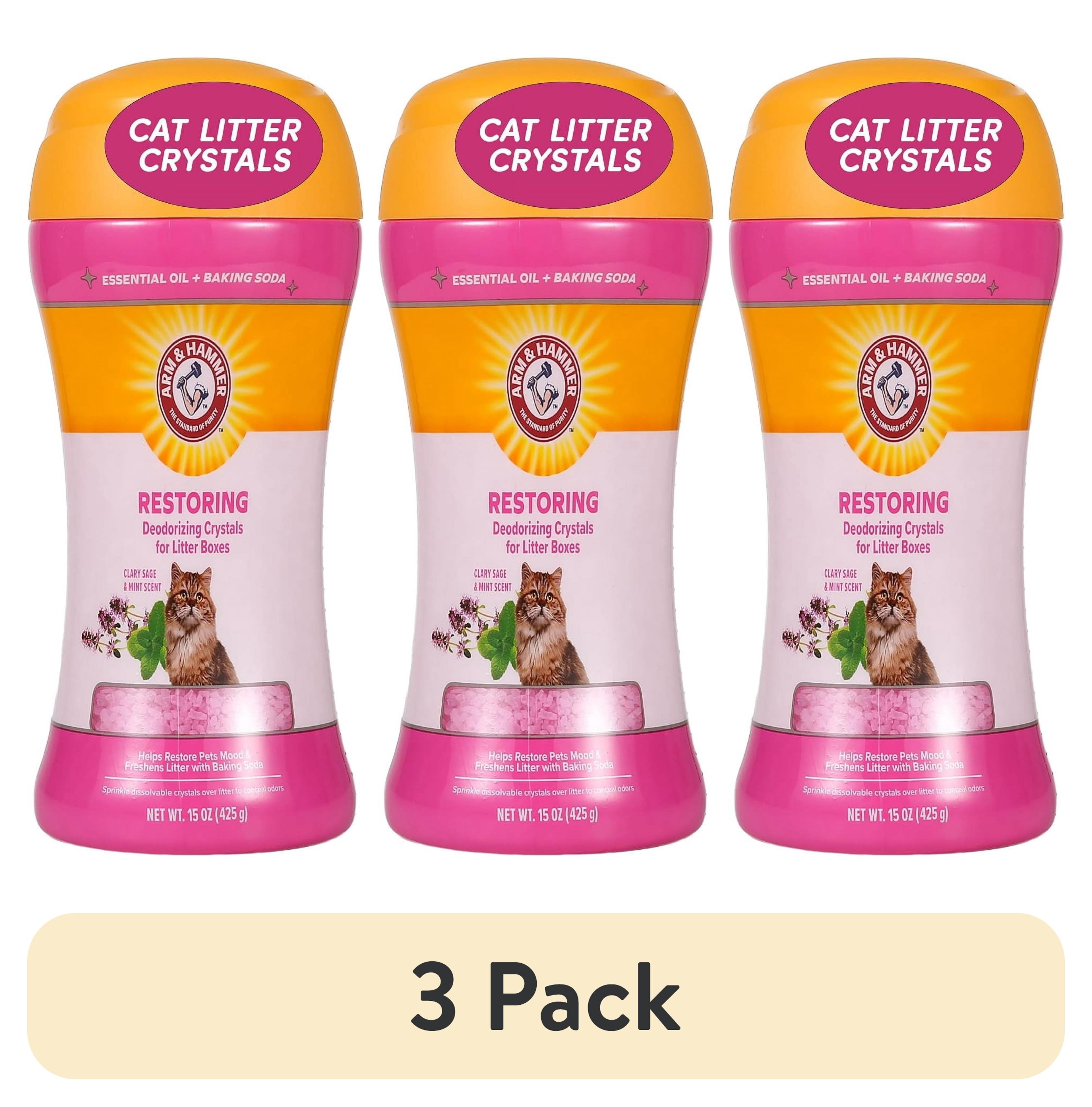 Arm & Hammer Deodorizing Cat Litter Crystals for Litter Boxes - Clary Sage & Mint Scent 15 oz. - 3-Pack