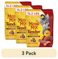 Meow Mix Tender Centers - Basted Bites Beef & Salmon Flavors, Dry Cat Food, 14.2 lb. Bag - 3-Pack