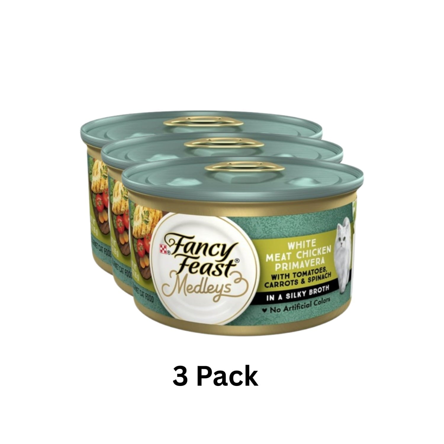 Purina Fancy Feast Medleys Kitten Food - Wet Cat Food, Chicken Primavera, 3 oz Cans - 3-Pack