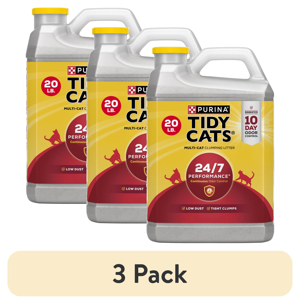 Purina Tidy Cats 24/7 Performance Clumping Cat Litter - Clean Linen Scent, 20 lb Jug - 3-Pack
