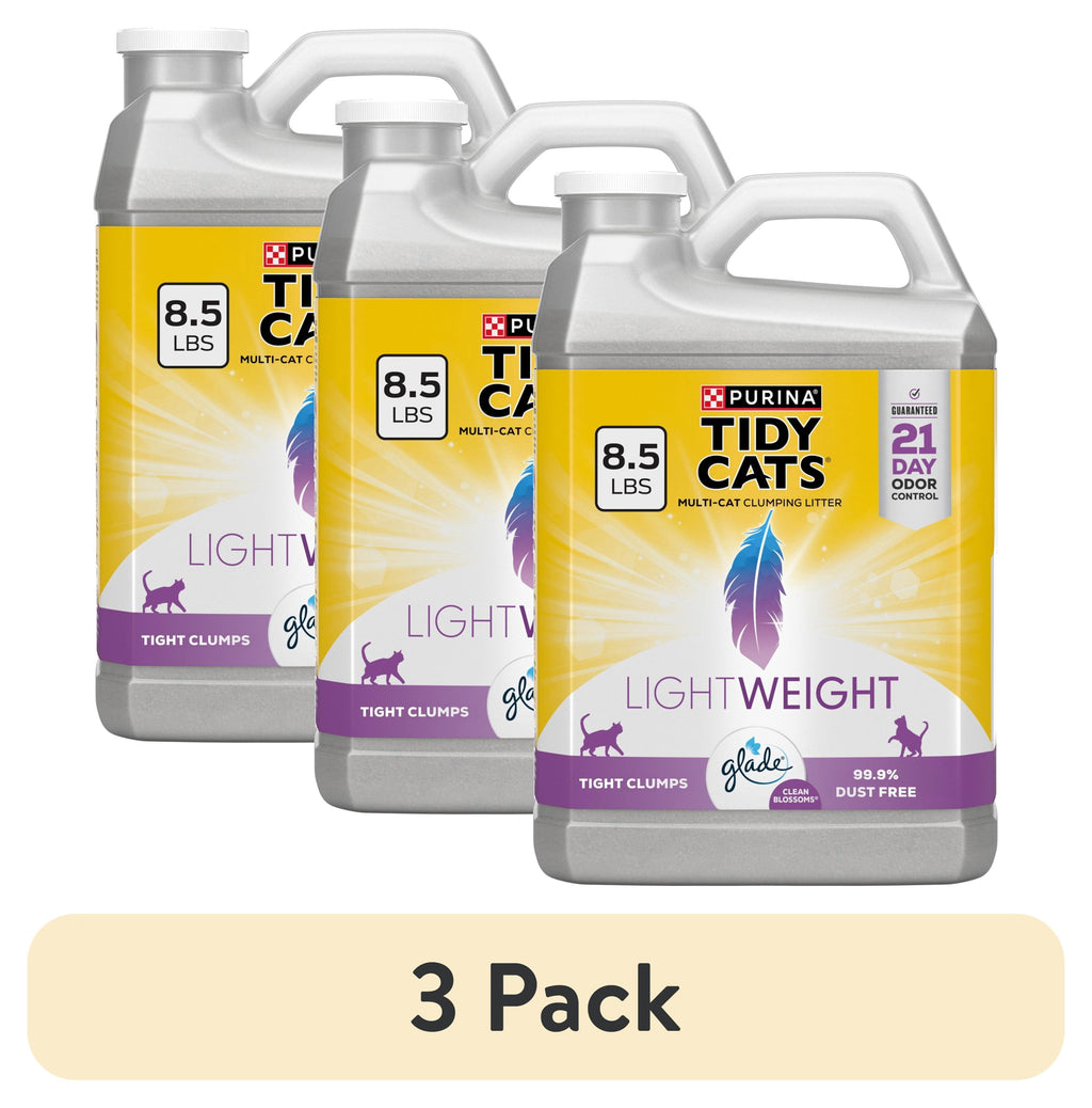 Purina Tidy Cats LightWeight Clumping Cat Litter - Glade Clean Blossoms Scent, 8.5 lb Jug - 3-Pack