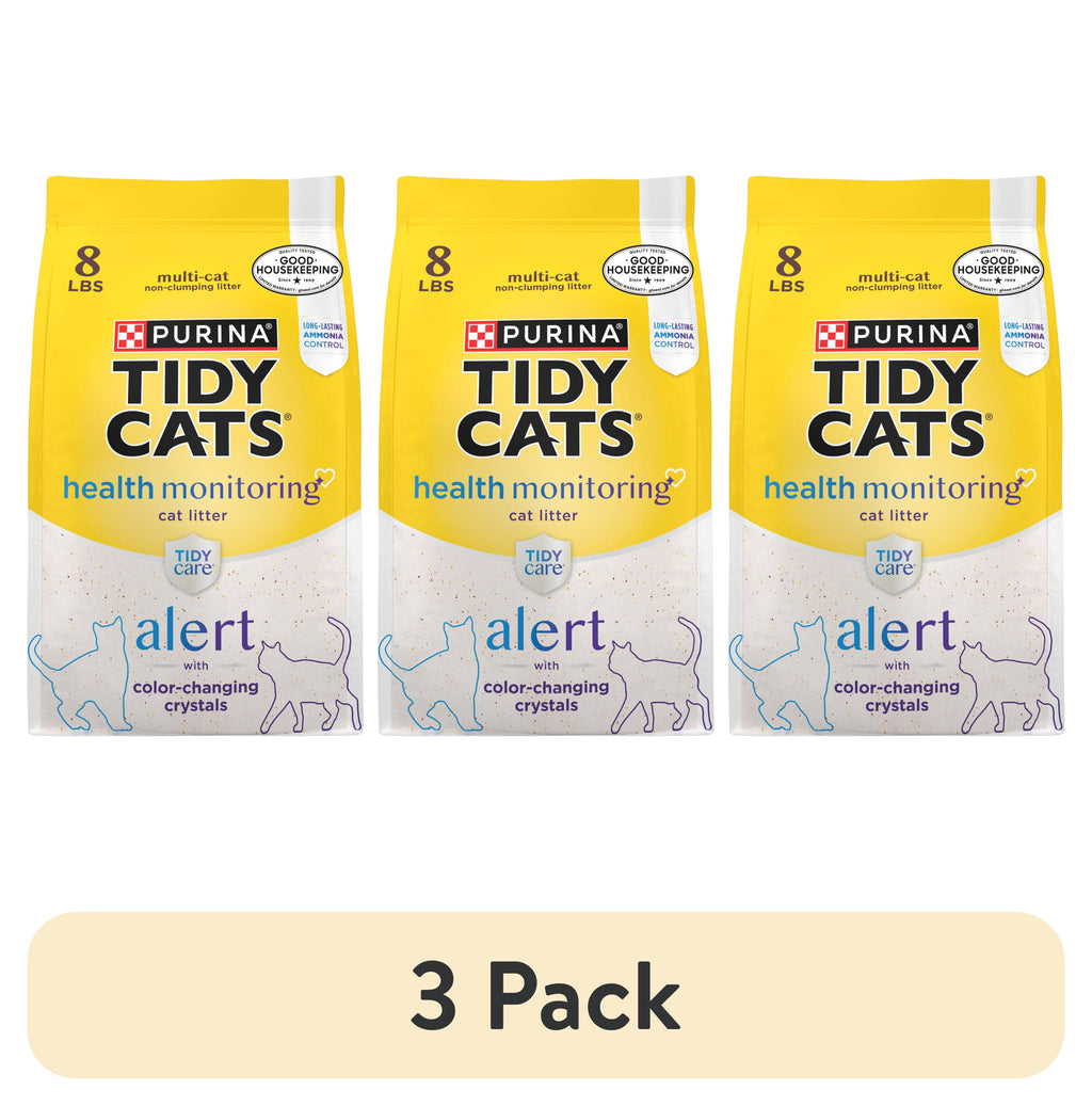 Purina Tidy Cats Tidy Care Alert Health Monitoring Cat Litter - Unscented, 8 lb Bag - 3-Pack