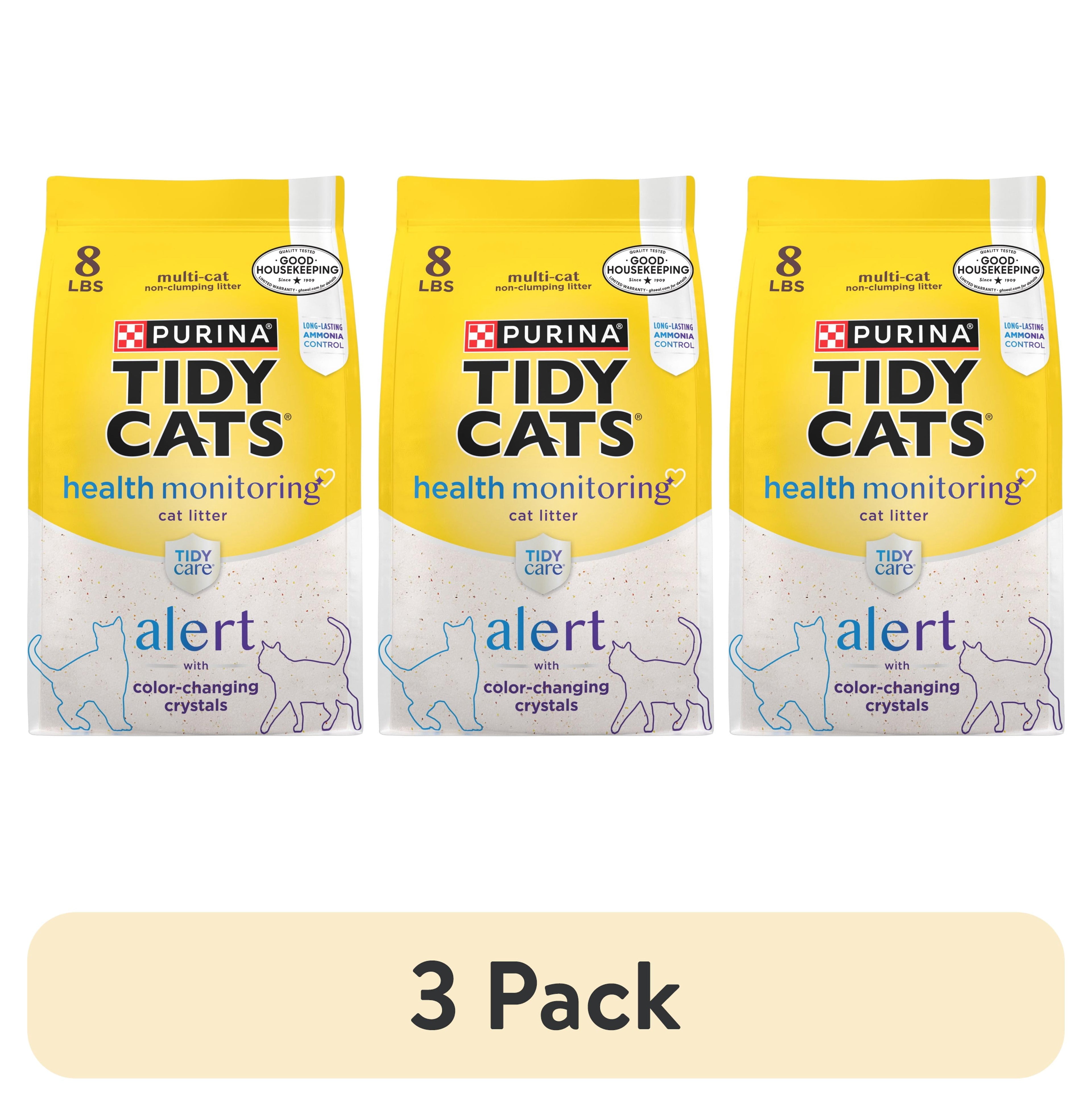 Purina Tidy Cats Tidy Care Alert Health Monitoring Cat Litter - Unscented, 8 lb Bag - 3-Pack
