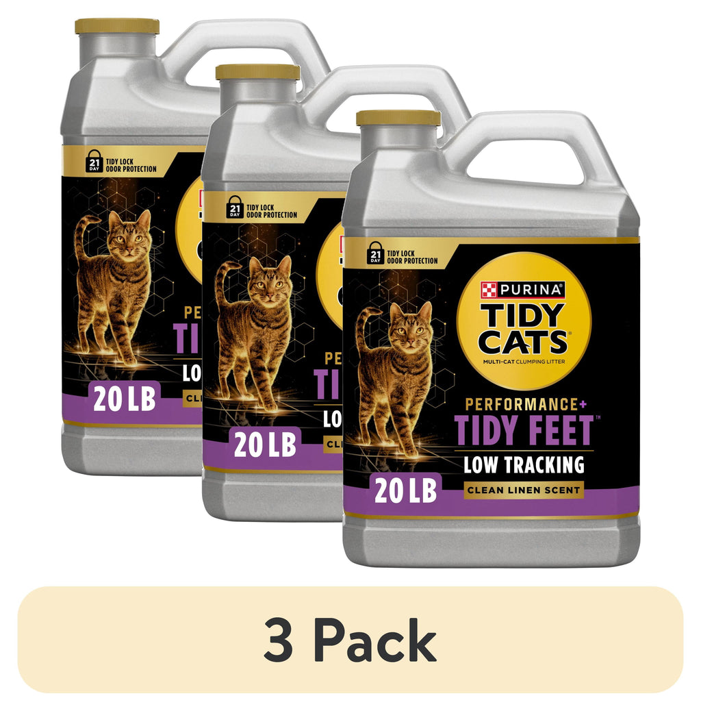 Purina Tidy Cats Tidy Feet Low Tracking Cat Litter - Clean Linen Scent, 20 lb Jug - 3-Pack