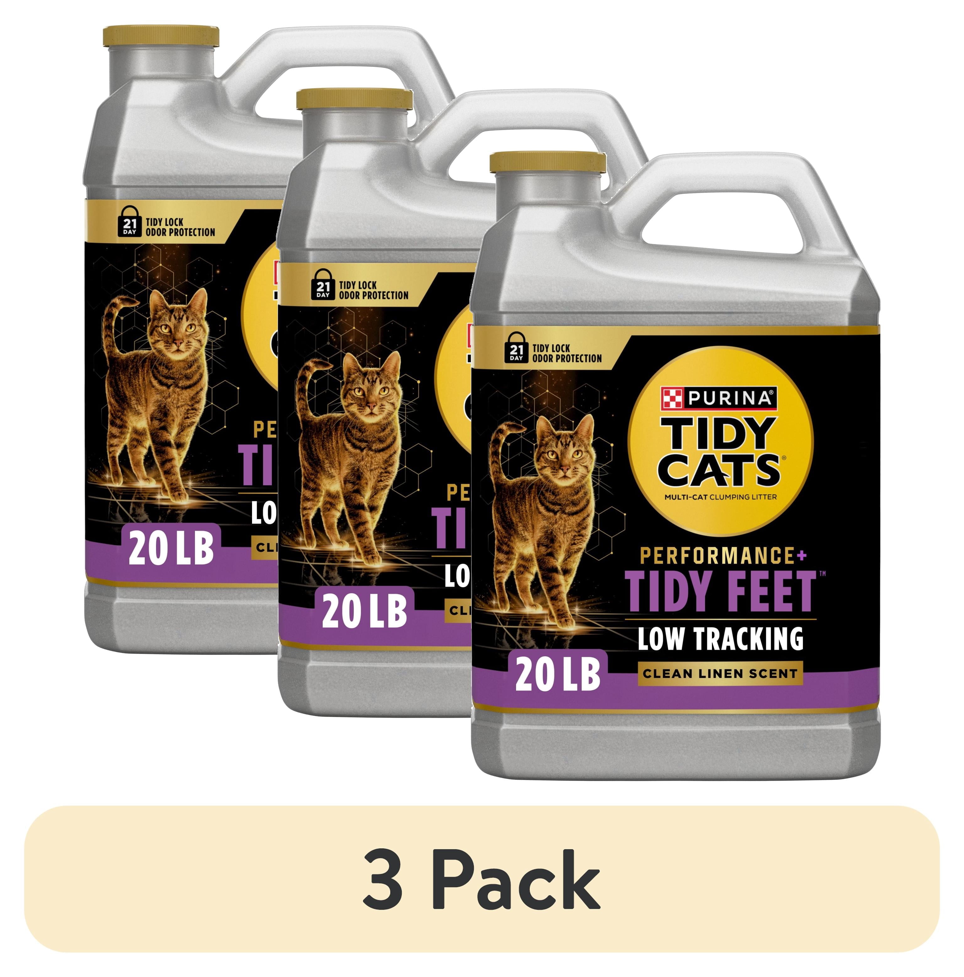 Purina Tidy Cats Tidy Feet Low Tracking Cat Litter - Clean Linen Scent, 20 lb Jug - 3-Pack