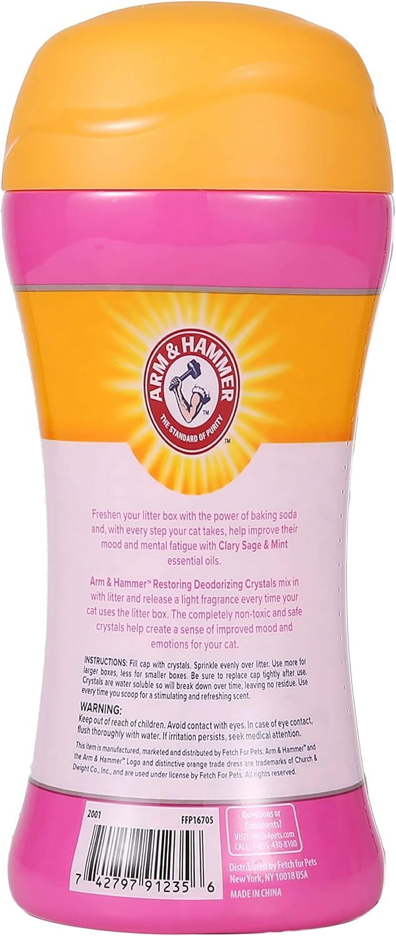 Arm & Hammer Deodorizing Cat Litter Crystals for Litter Boxes - Clary Sage & Mint Scent 15 oz.