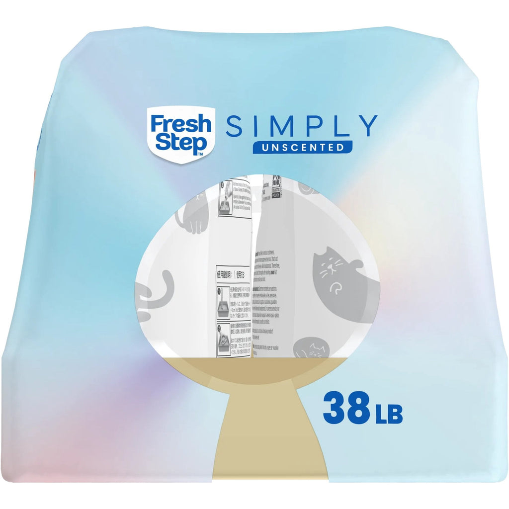 Fresh Step Simply Multi-Cat Clumping Cat Litter - Unscented, 38 lb, Easy Pour Pouches (4 Pack)