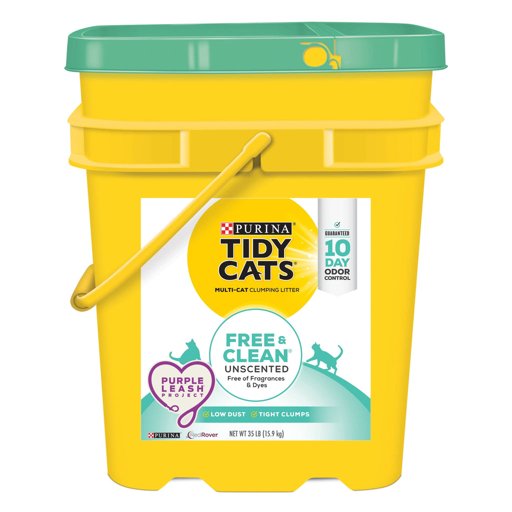Purina Tidy Cats Free and Clean Clumping Cat Litter - Unscented, 35 lb Pail - 4-Pack