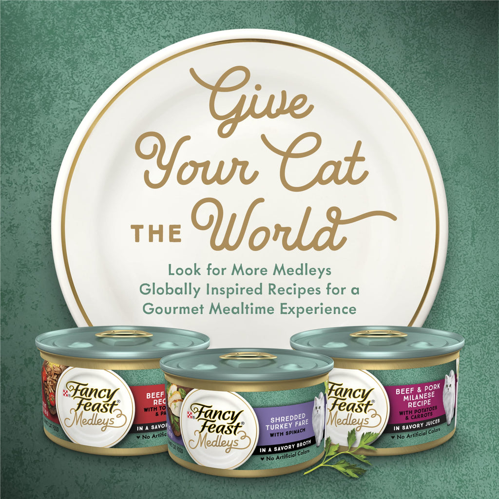 Purina Fancy Feast Medleys Tuscany Collection Wet Cat Food Variety Pack - 3 oz Cans (12 Pack)