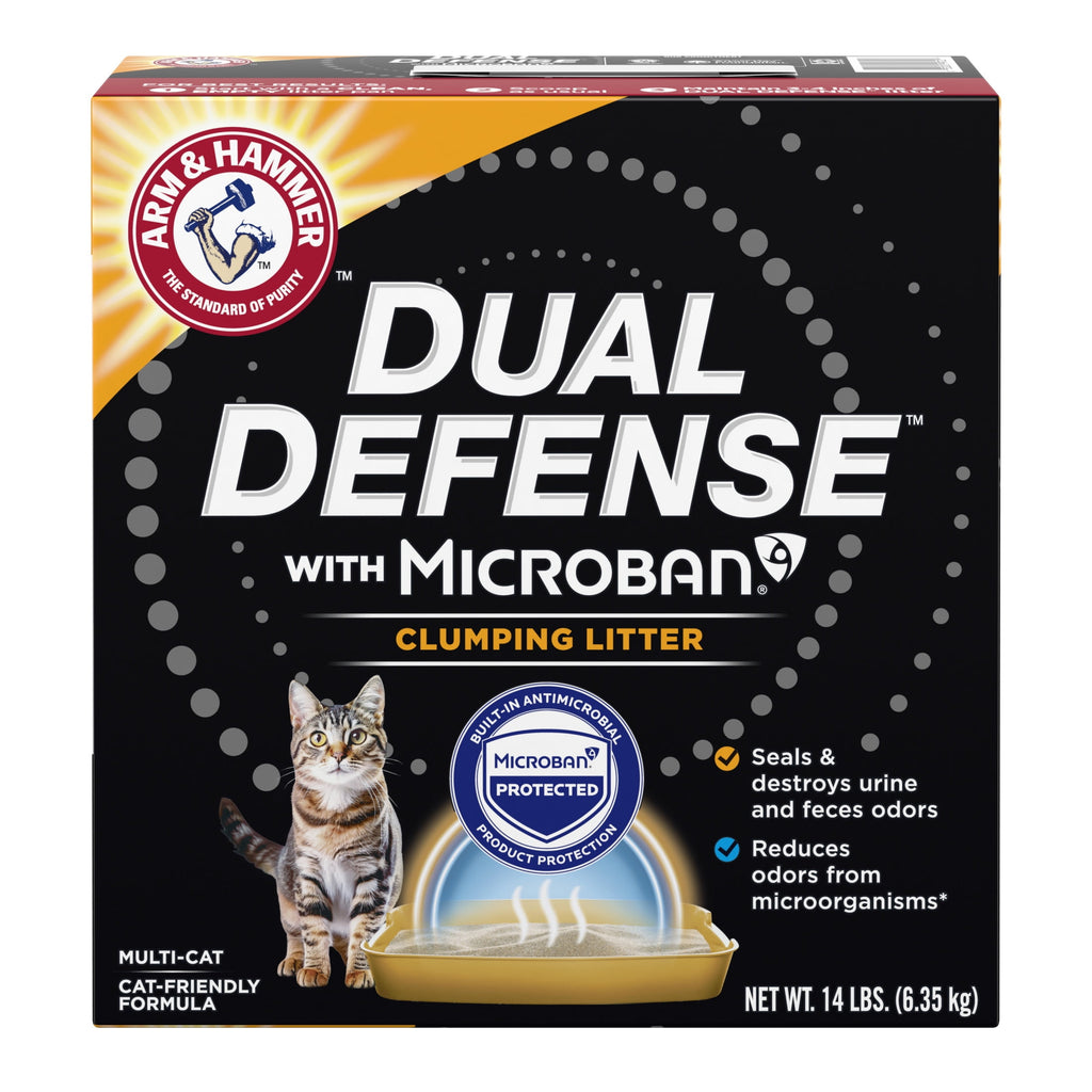 ARM & HAMMER Dual Defense with Microban Clumping Cat Litter for Multi-Cat Households - 14 lbs