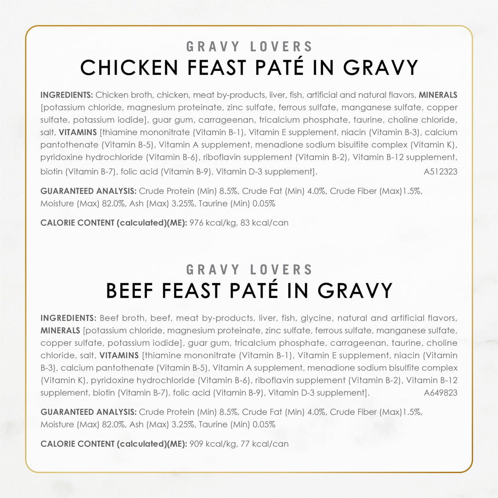 Purina Fancy Feast Gravy Lovers Pate Collection Wet Cat Food Variety Pack - 3 oz Cans (24 Pack)