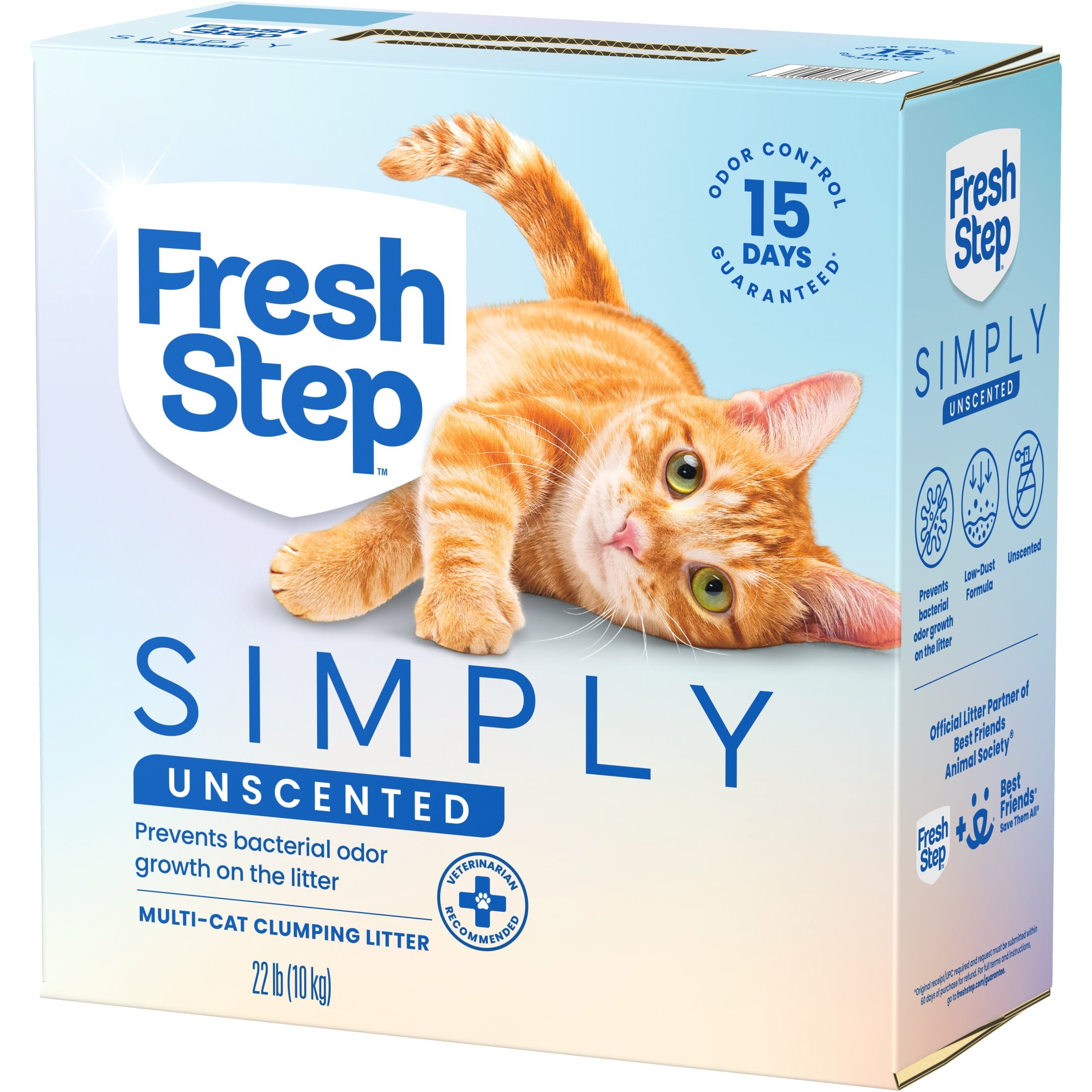 Fresh Step Simply Multi-Cat Clumping Cat Litter - Unscented, 22 lb Box