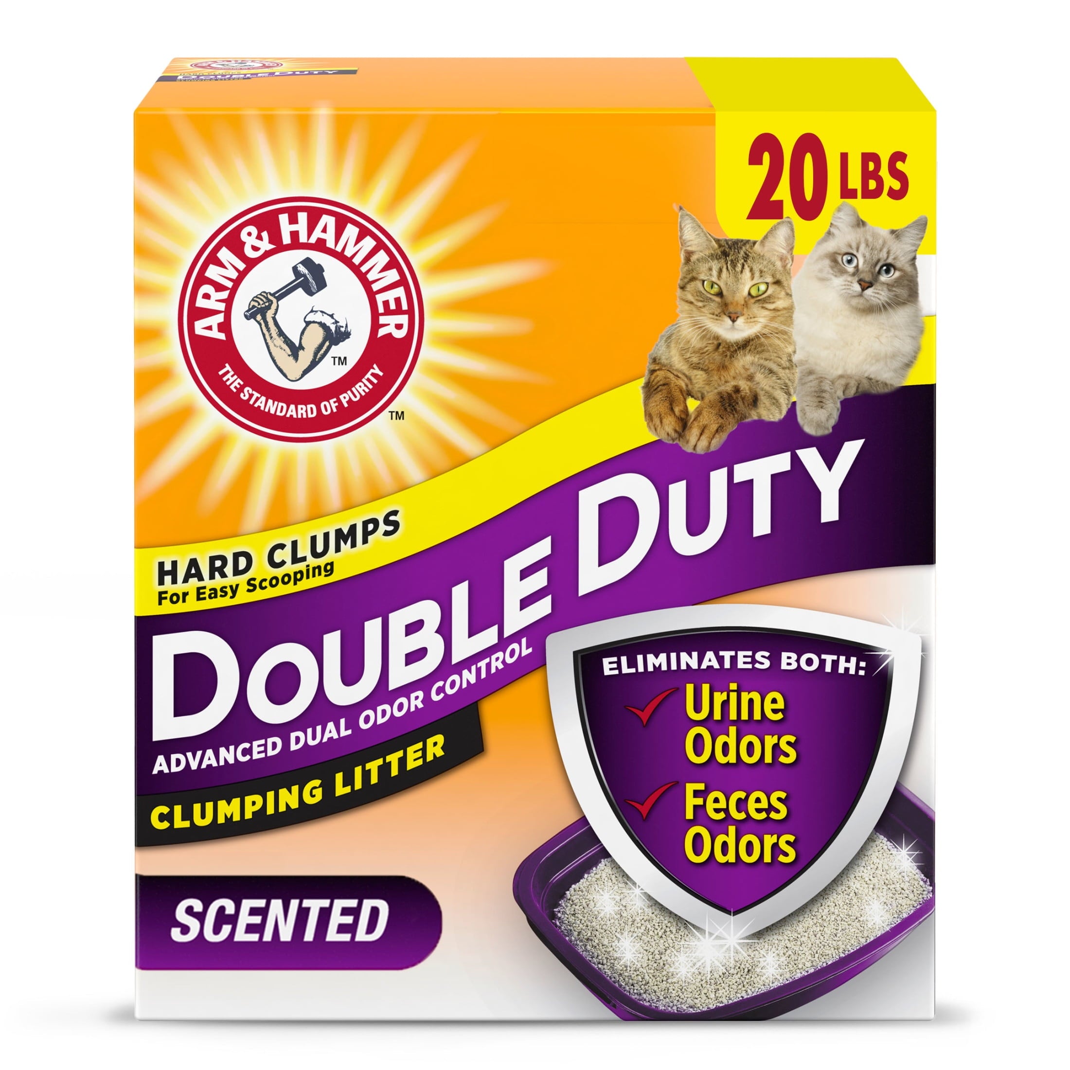 Arm & Hammer Double Duty Bundle: Advanced Odor Control Clumping Cat Litter - Scented, 20lbs + Litter Deodorizer/Pet Odor Eliminator