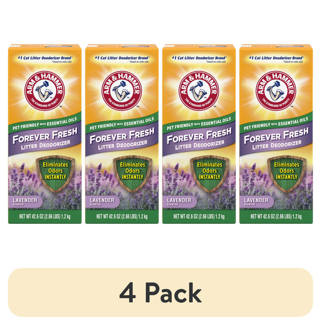 ARM & HAMMER Forever Fresh Cat Litter Deodorizer - Pet-Friendly Lavender Scent, 42.6 oz - 4-Pack