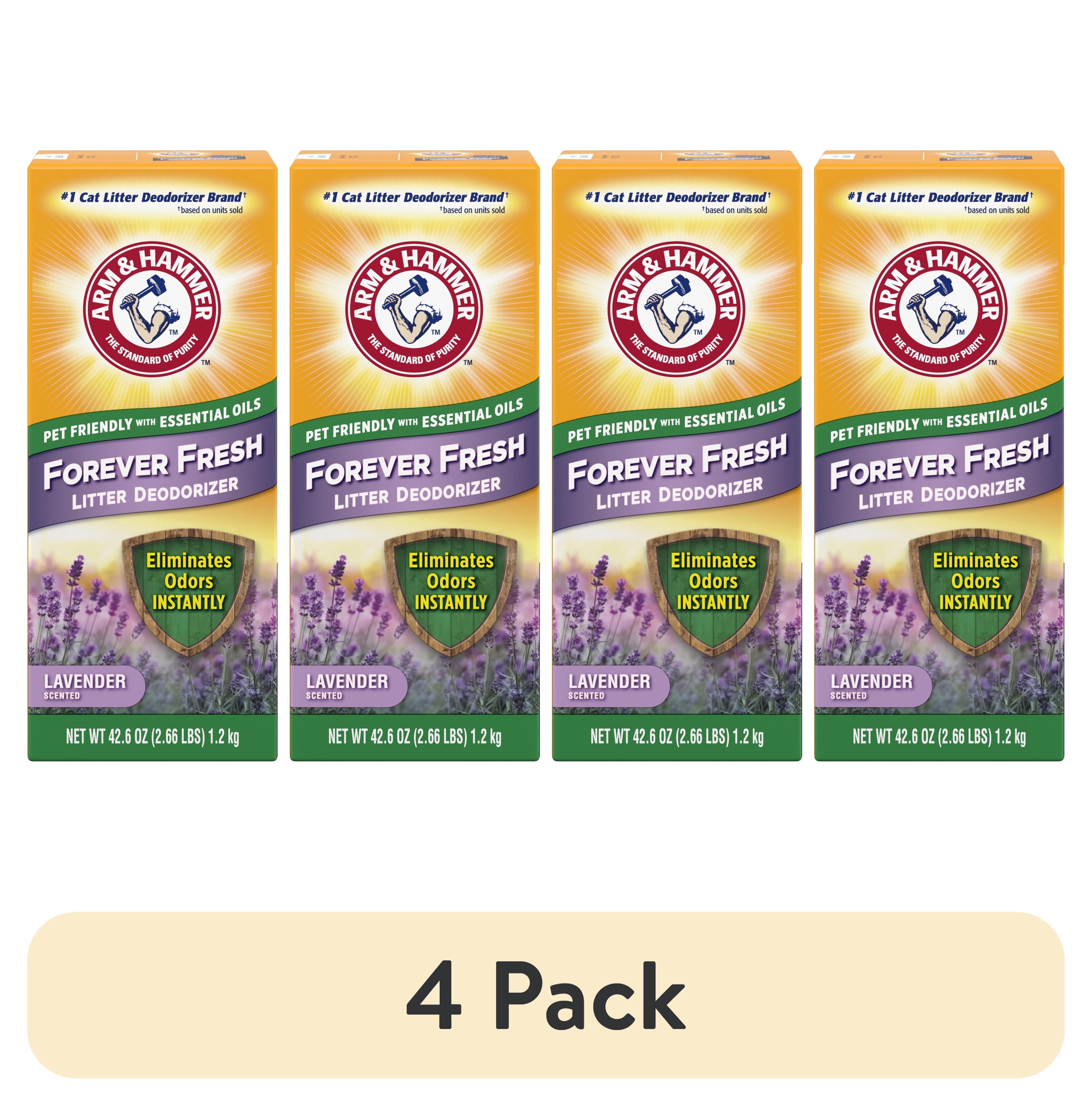 ARM & HAMMER Forever Fresh Cat Litter Deodorizer - Pet-Friendly Lavender Scent, 42.6 oz - 4-Pack